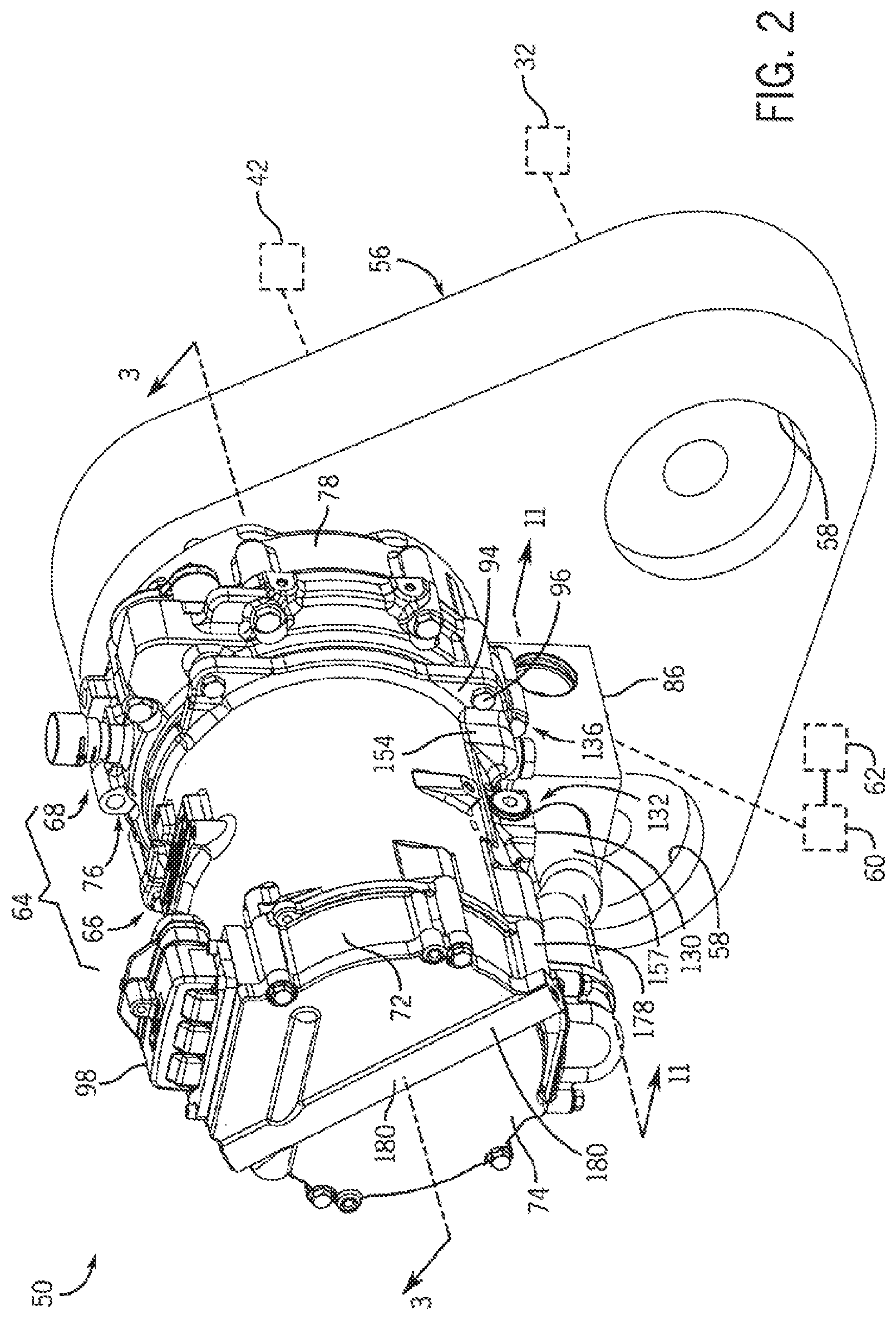 Patent US11780319 Figure 2 – Work vehicle electric drive assembly cooling arrangement