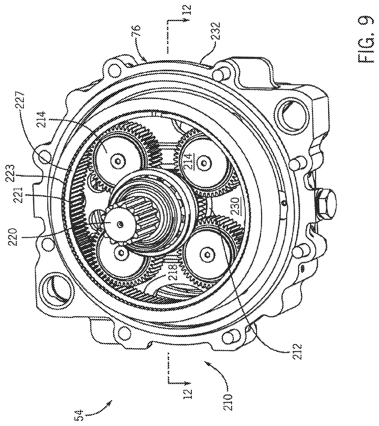 Patent US11780319 Figure 9 – Work vehicle electric drive assembly cooling arrangement
