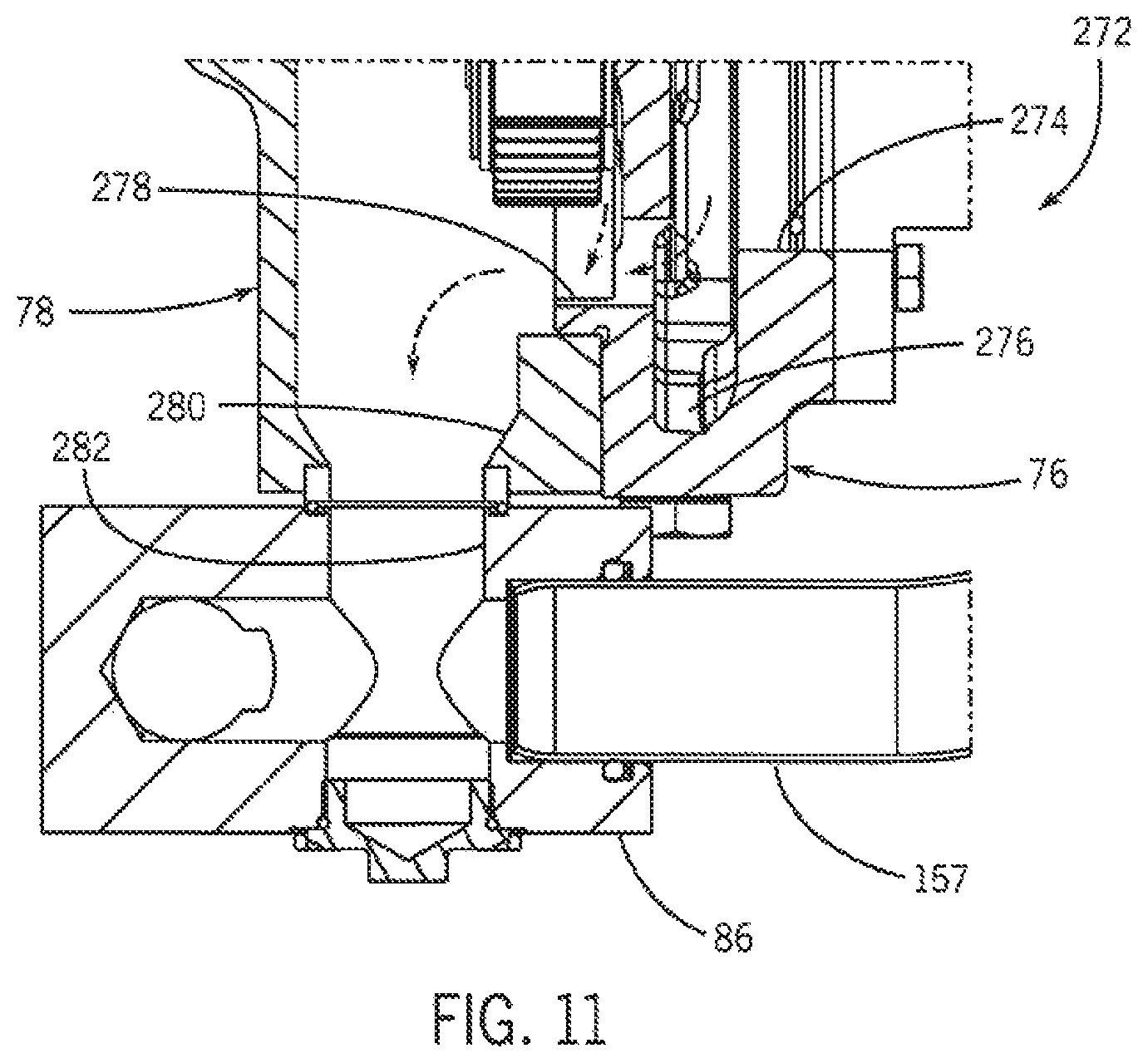 Patent US11780319 Figure 11 – Work vehicle electric drive assembly cooling arrangement