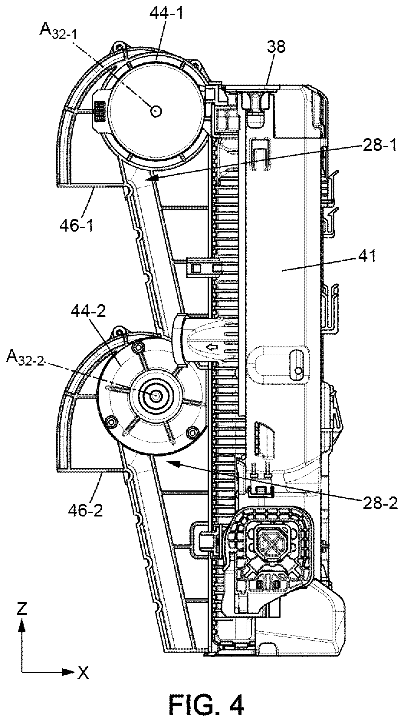 Patent US11780321 Figure 4 – Cooling module for an electric motor vehicle, comprising a tangential-flow turbomachine