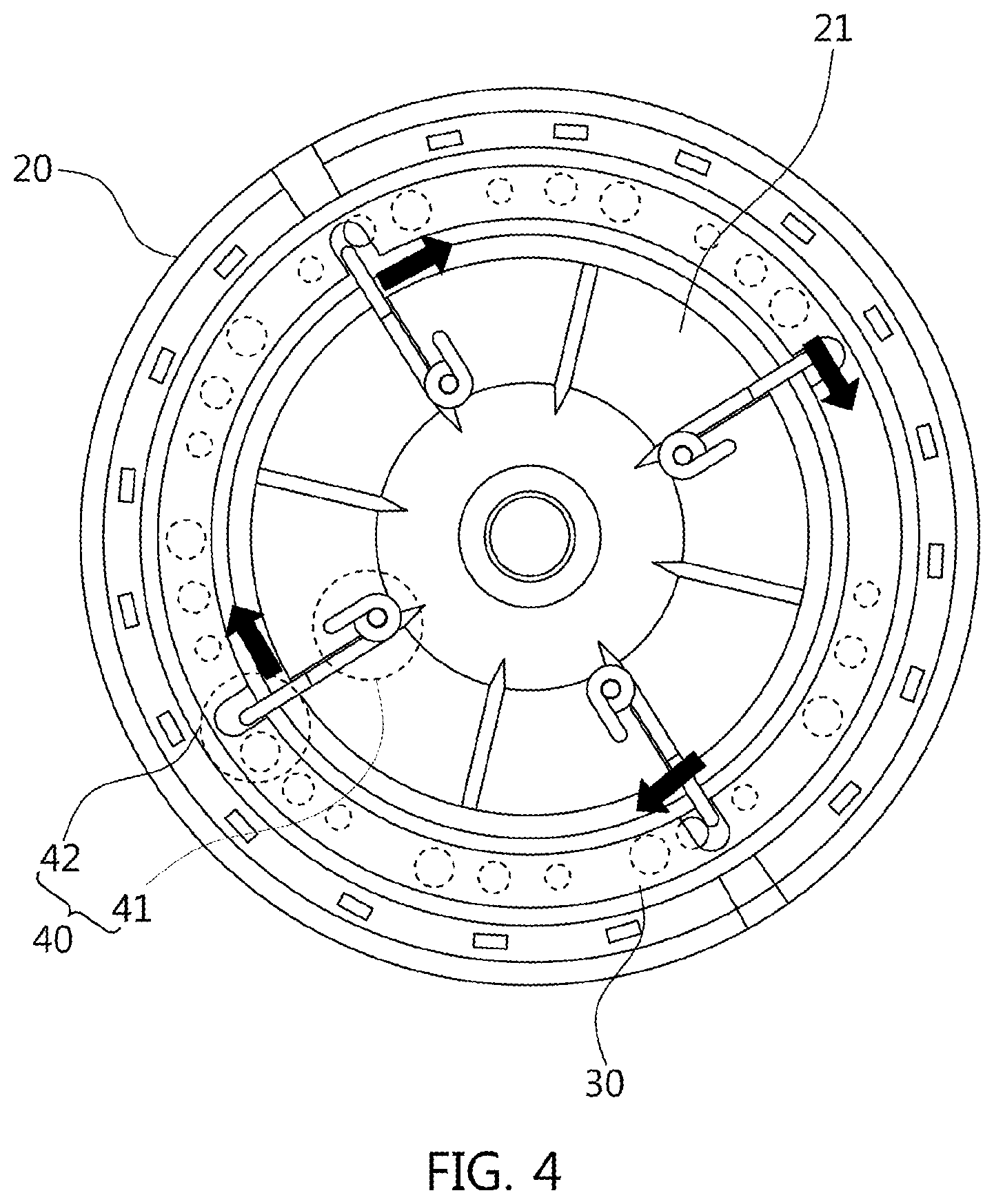Patent US11780325 Figure 4 – Fuel cap for vehicle having locking structure generating sound interval