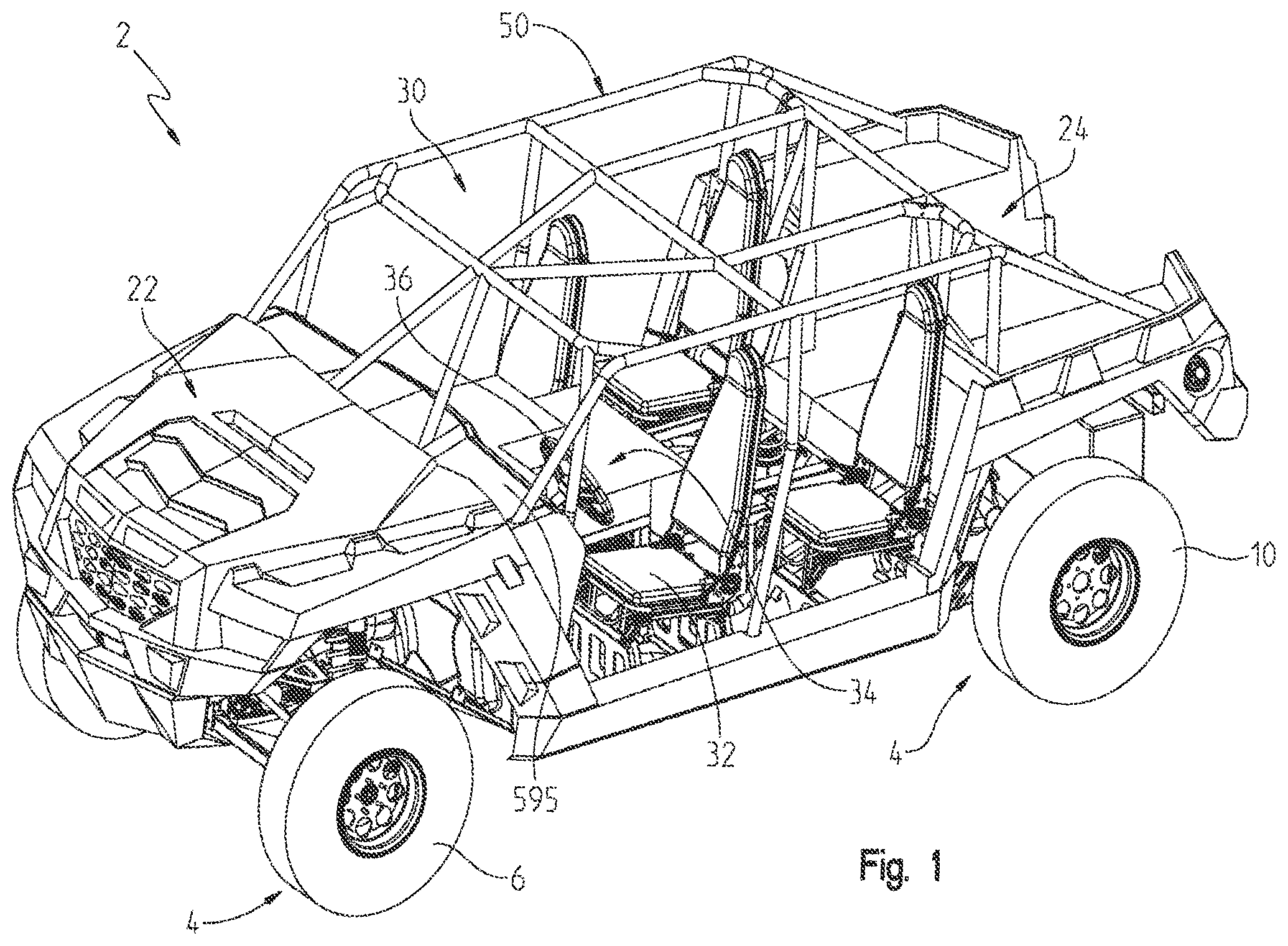 Patent US11780326 Figure 1 – Utility vehicle