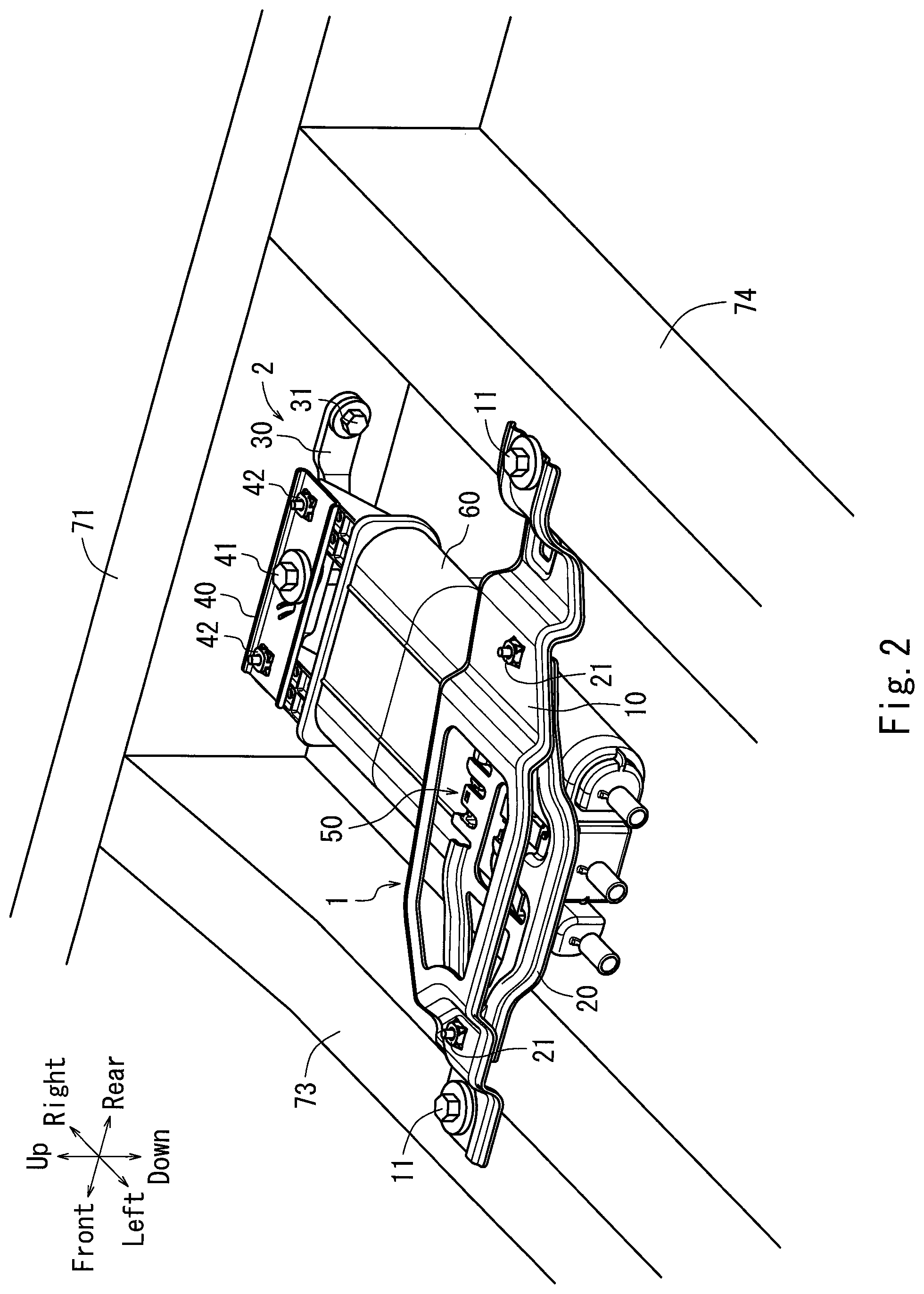 Patent US11780327 Figure 2 – Canister mounting structure