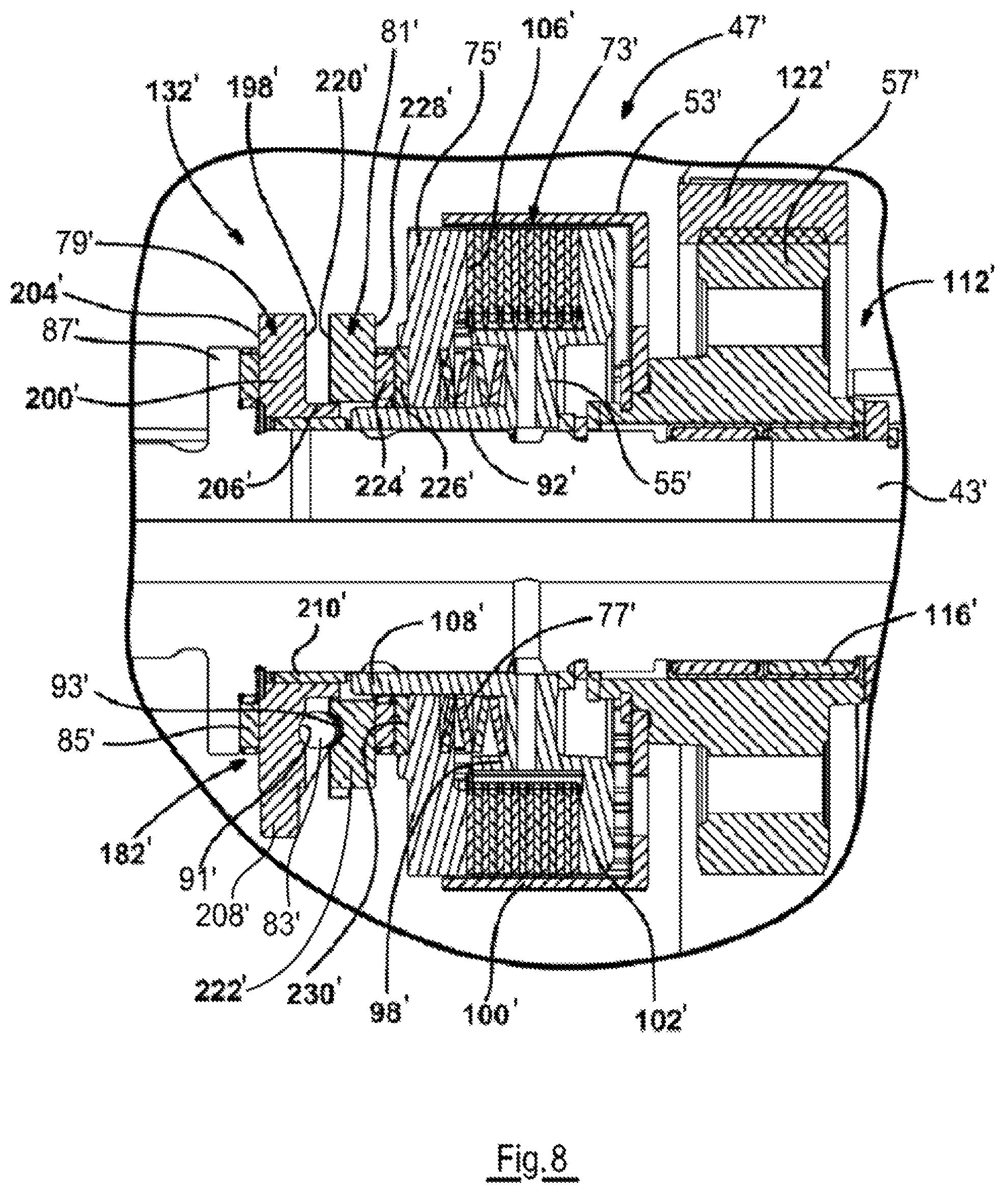 Patent US11780329 Figure 7 – Power transfer assembly with self-locking worm and spur gears