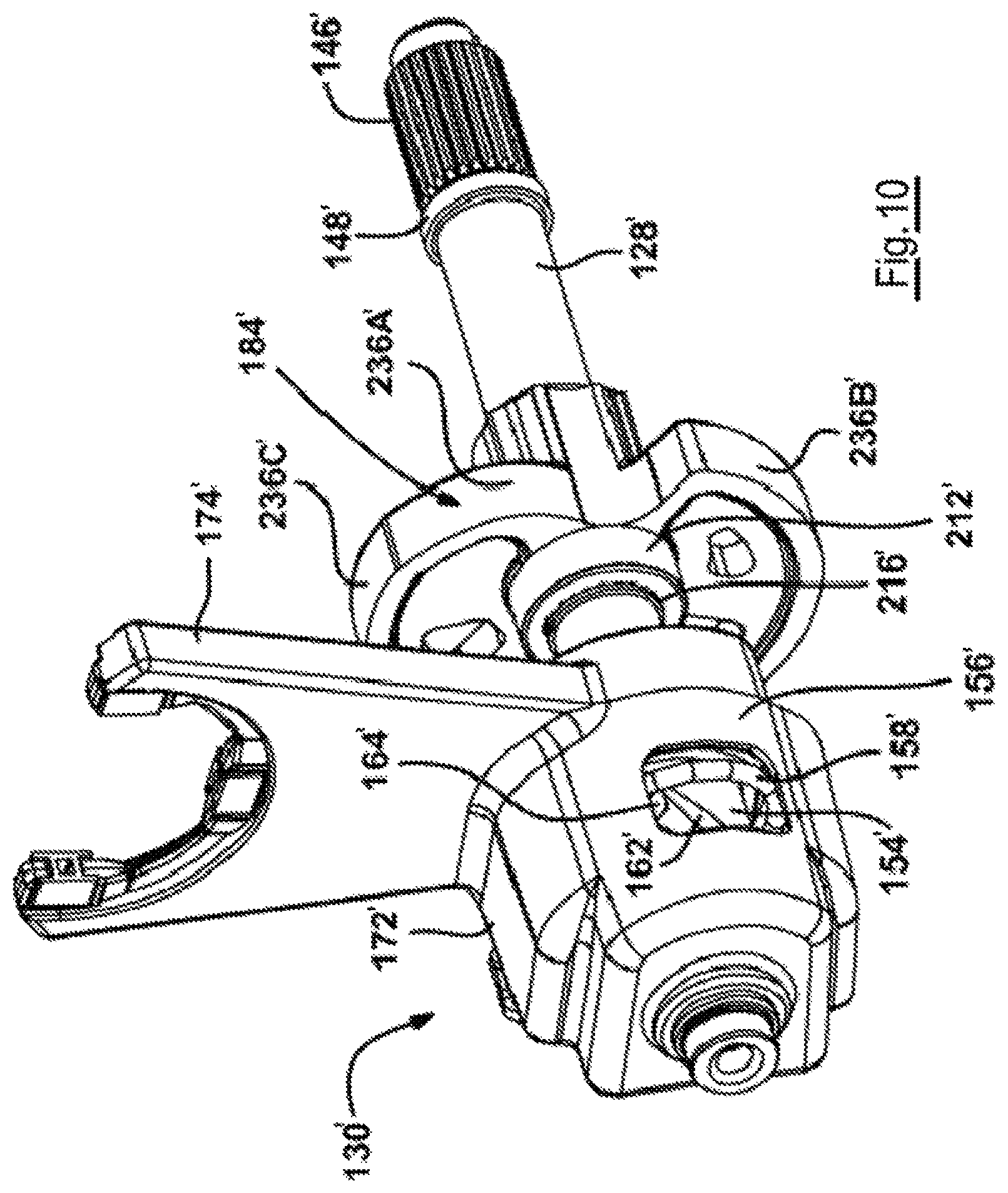 Patent US11780329 Figure 9 – Power transfer assembly with self-locking worm and spur gears