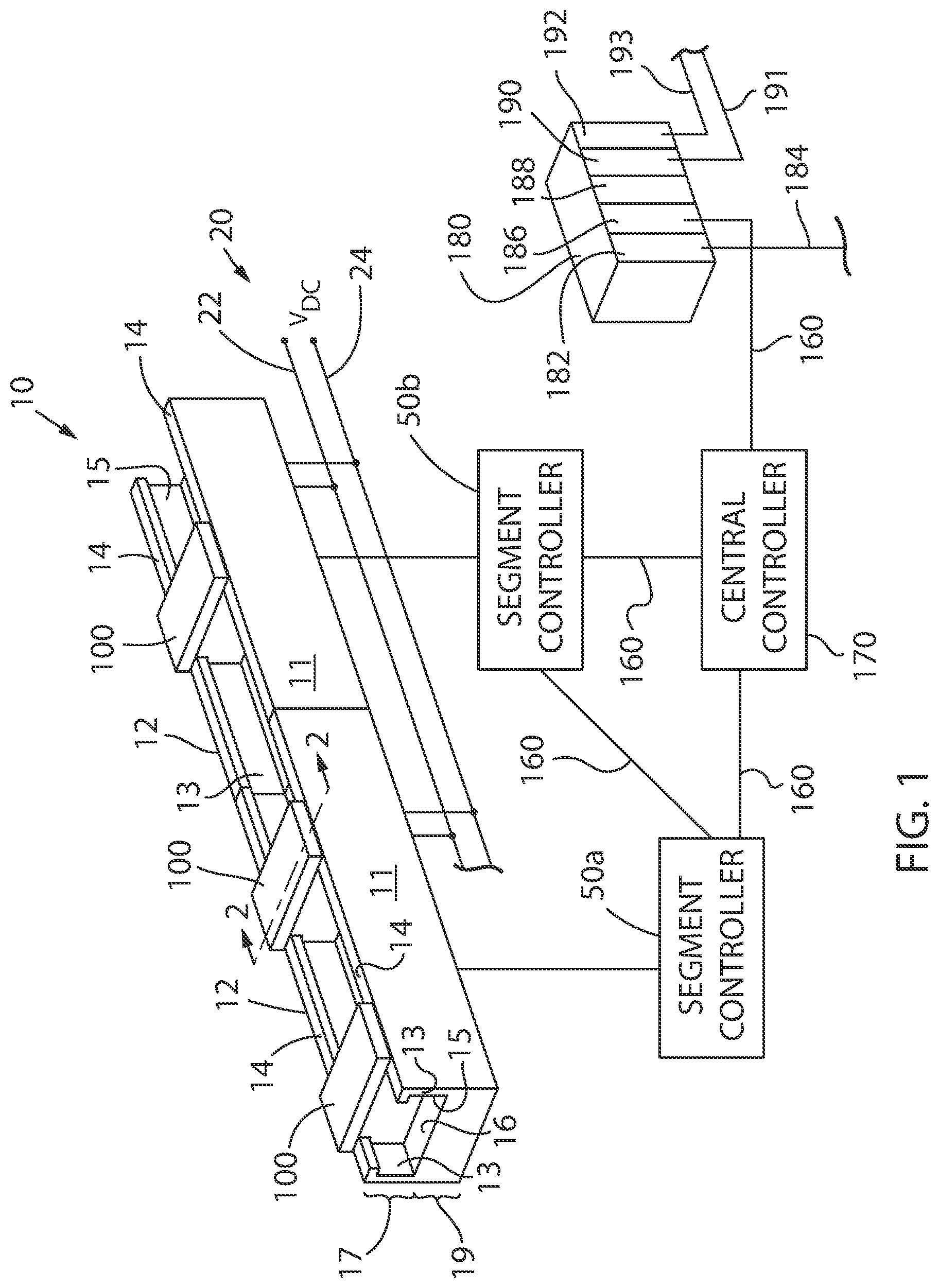 Patent US11780333 — System and method for collision prevention in a linear motion system — Figure 1