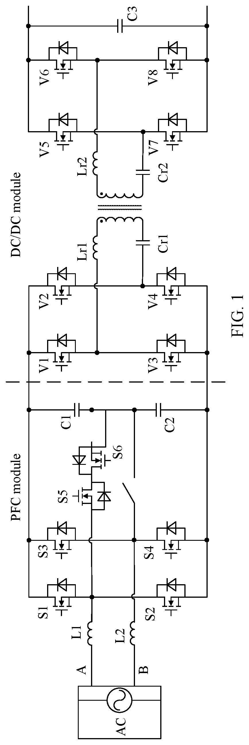 Patent US11780342 Figure 1 – On-board charging and discharging apparatus, charging and discharging system thereof, and electric vehicle