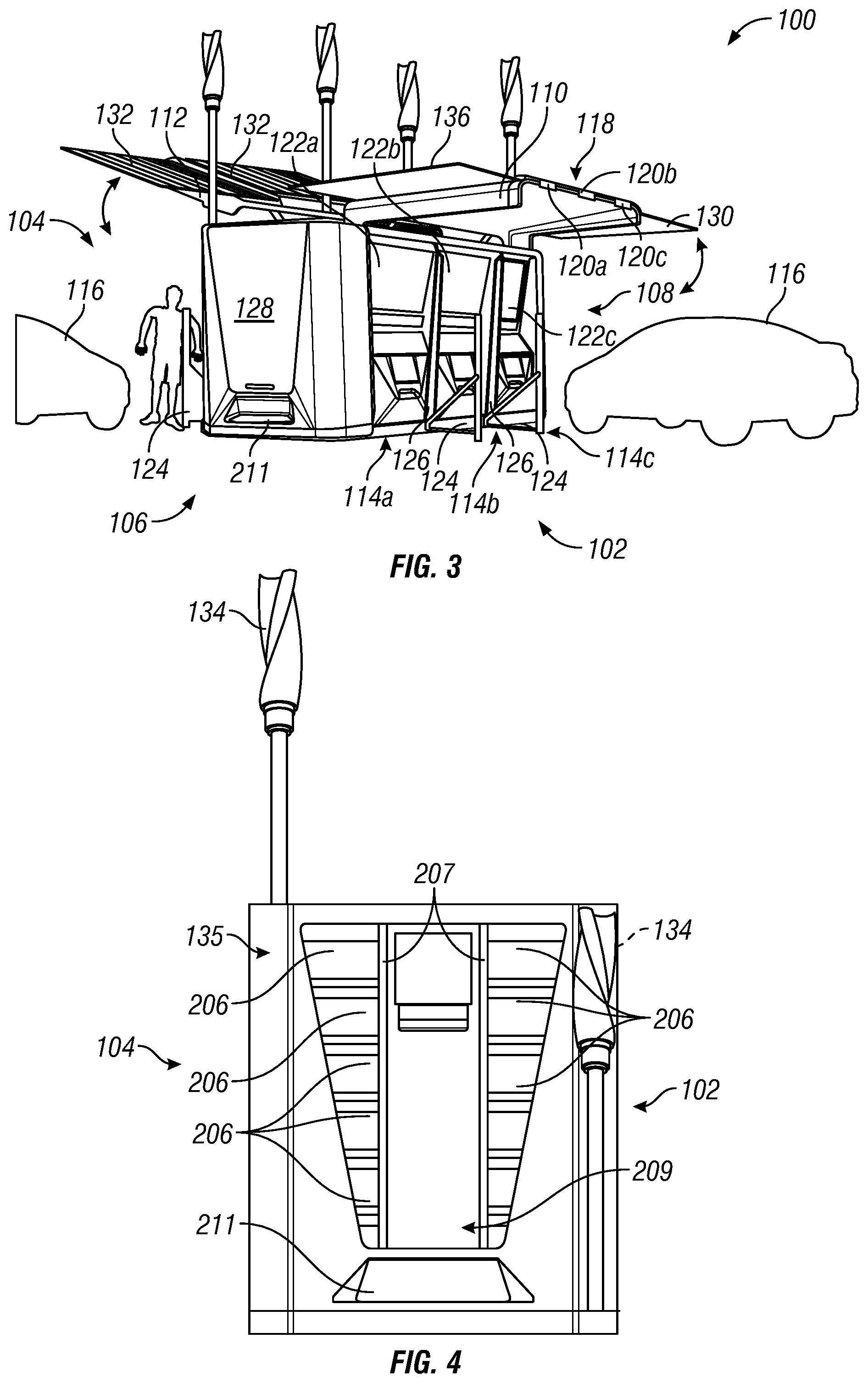 Patent US11780343 Figure 3 – Mobile EV charging station