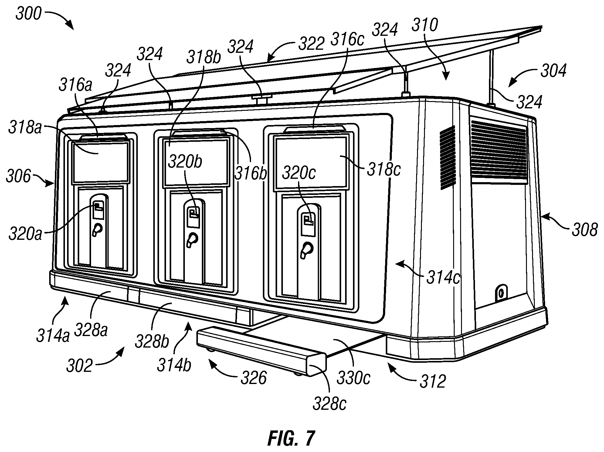 Patent US11780343 Figure 5 – Mobile EV charging station
