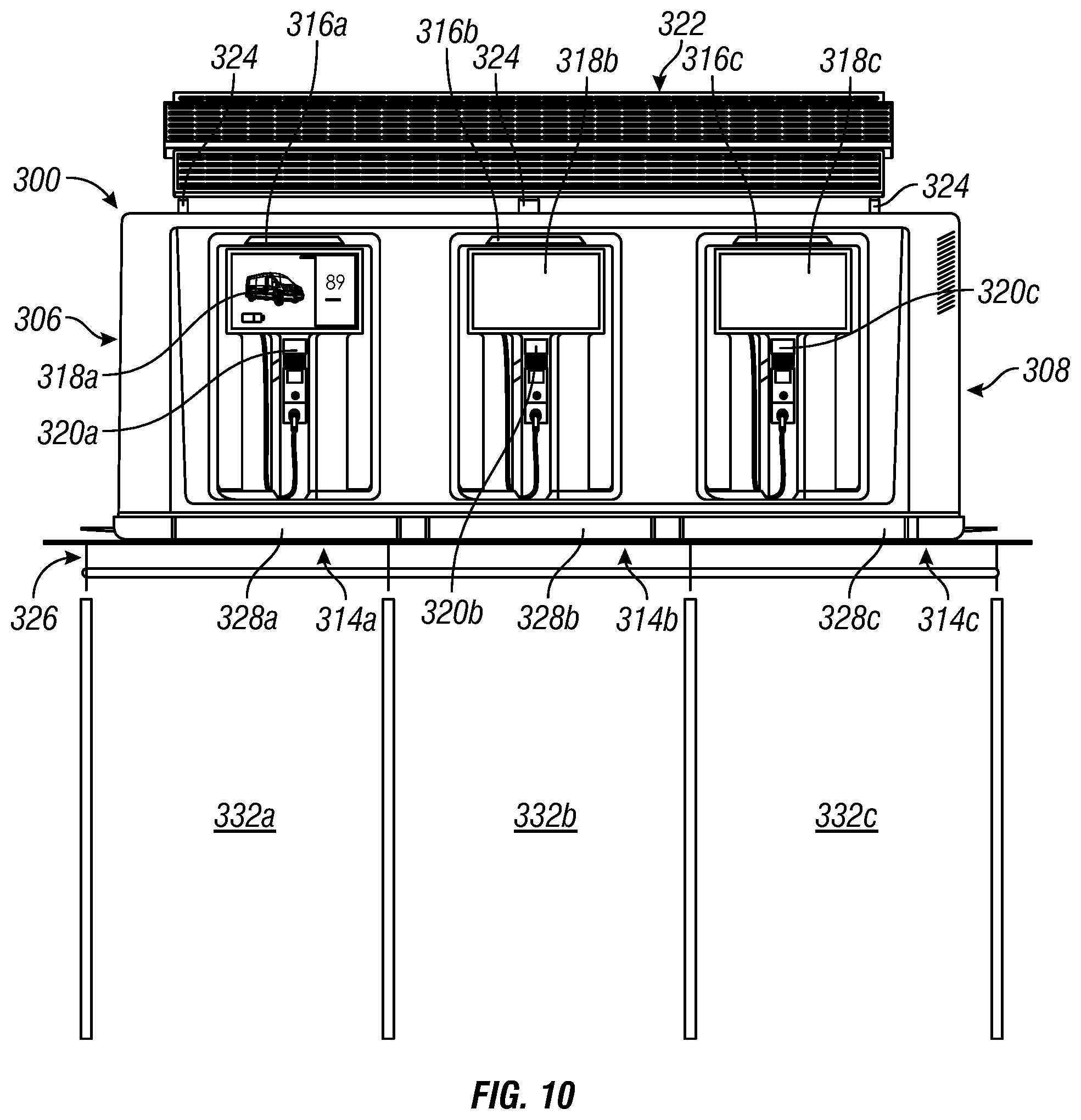 Patent US11780343 Figure 8 – Mobile EV charging station