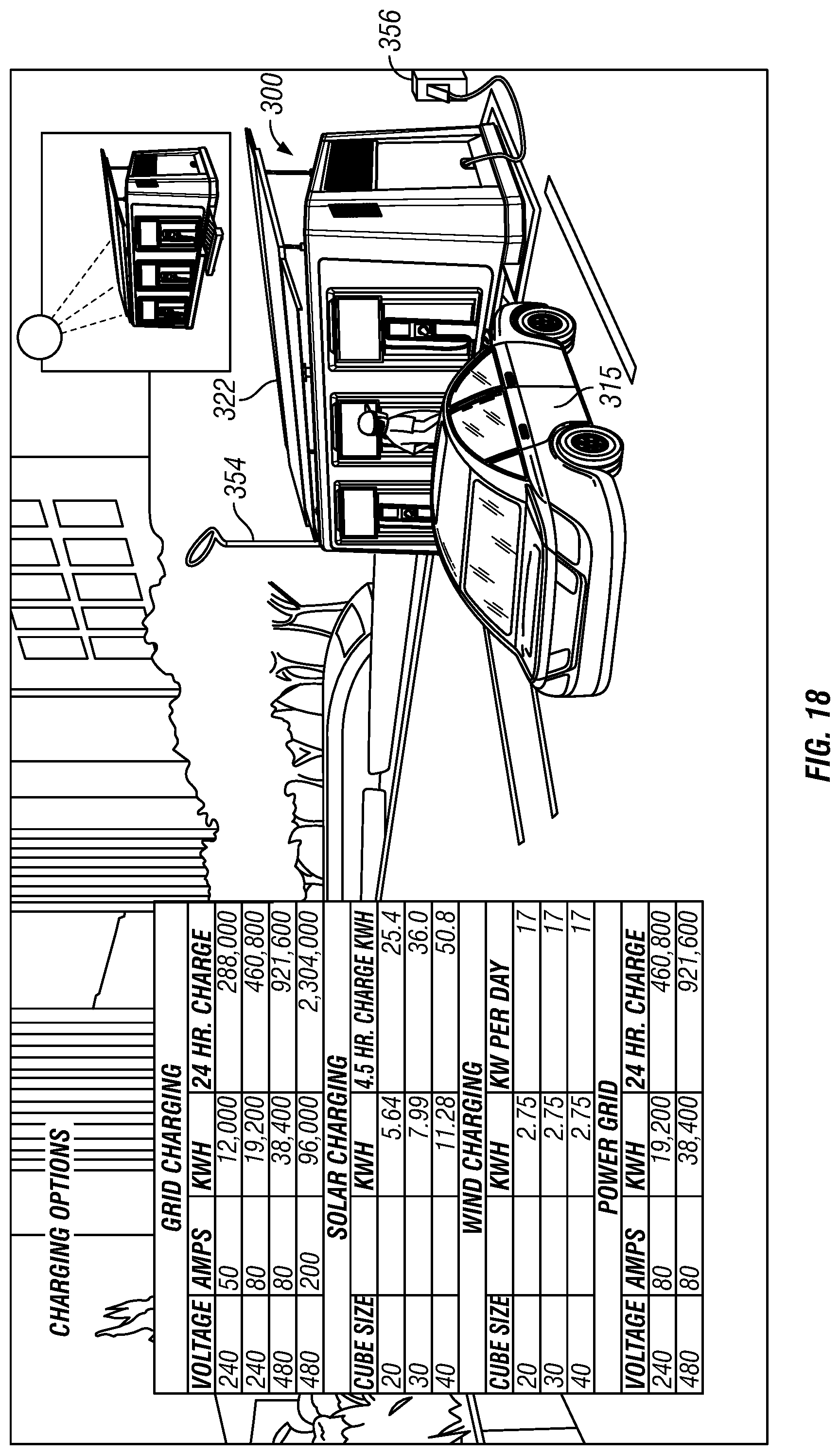 Patent US11780343 Figure 13 – Mobile EV charging station