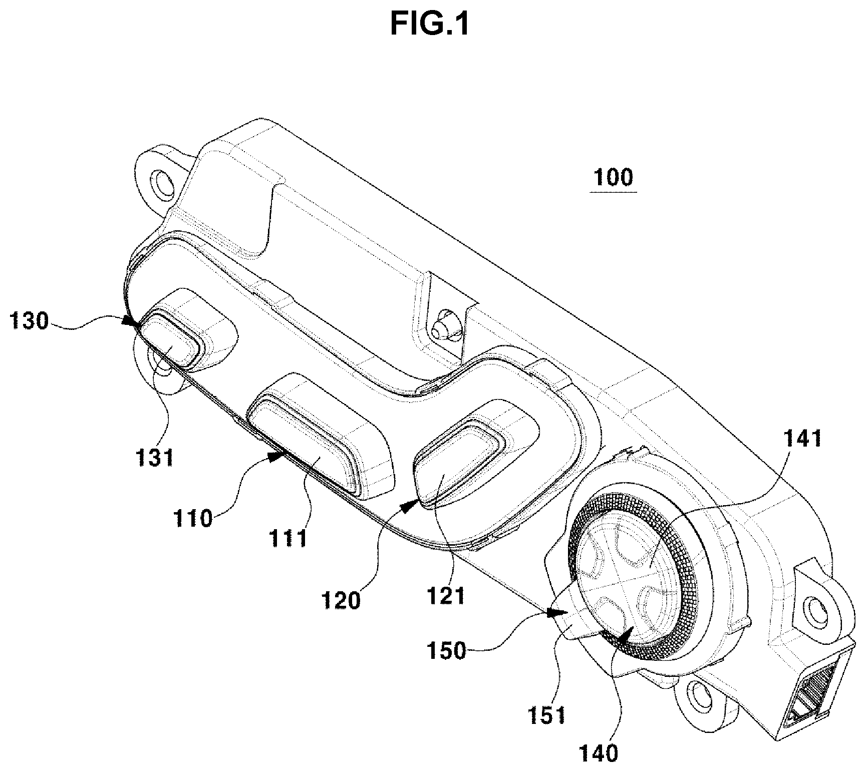 Patent US11780351 Figure 1 – Device having sliding switch for operating power seat of vehicle
