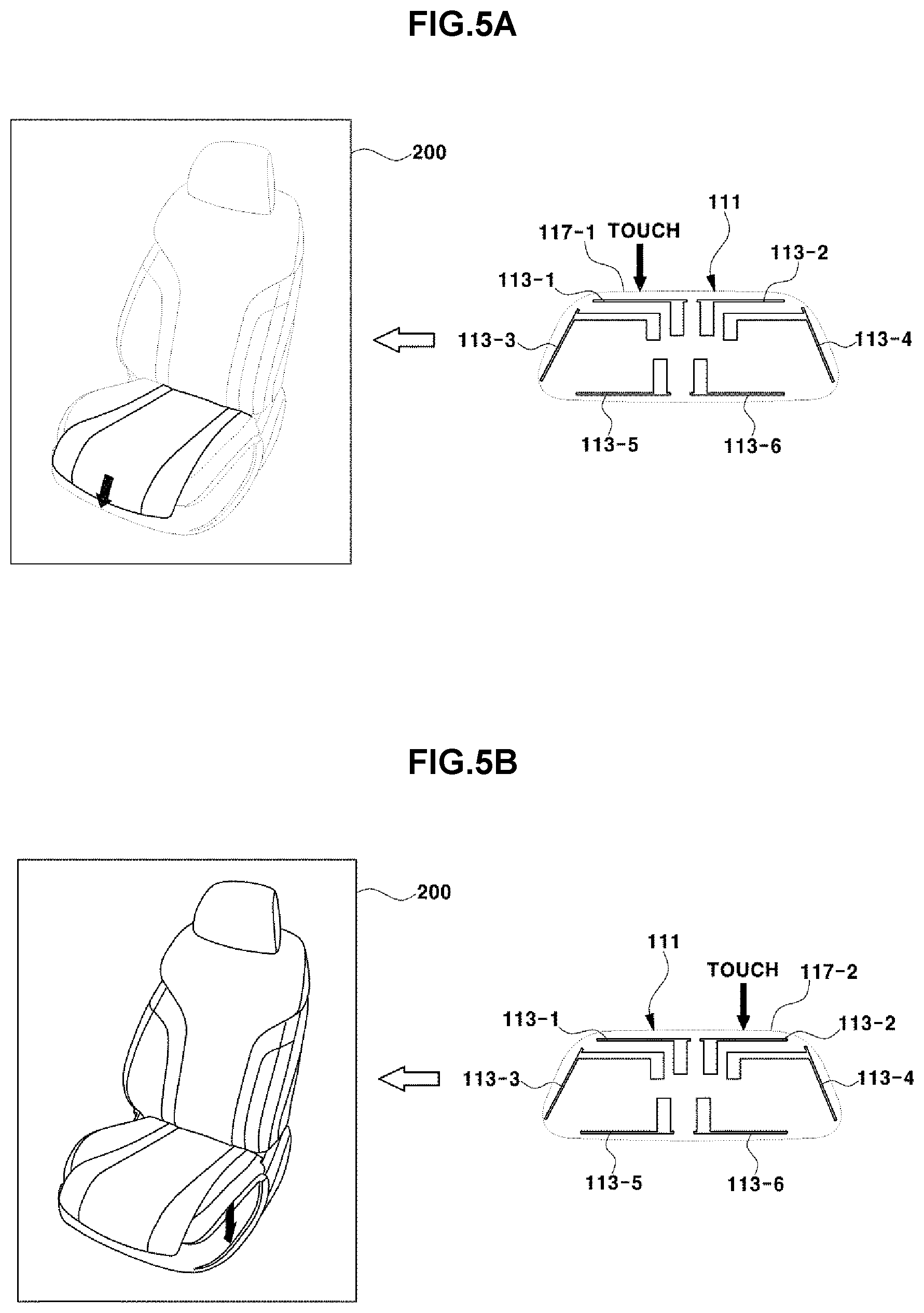Patent US11780351 Figure 5 – Device having sliding switch for operating power seat of vehicle