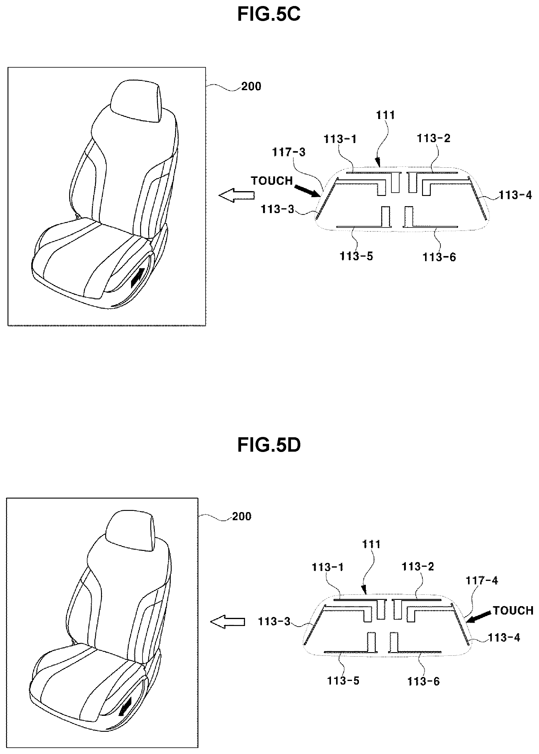Patent US11780351 Figure 6 – Device having sliding switch for operating power seat of vehicle