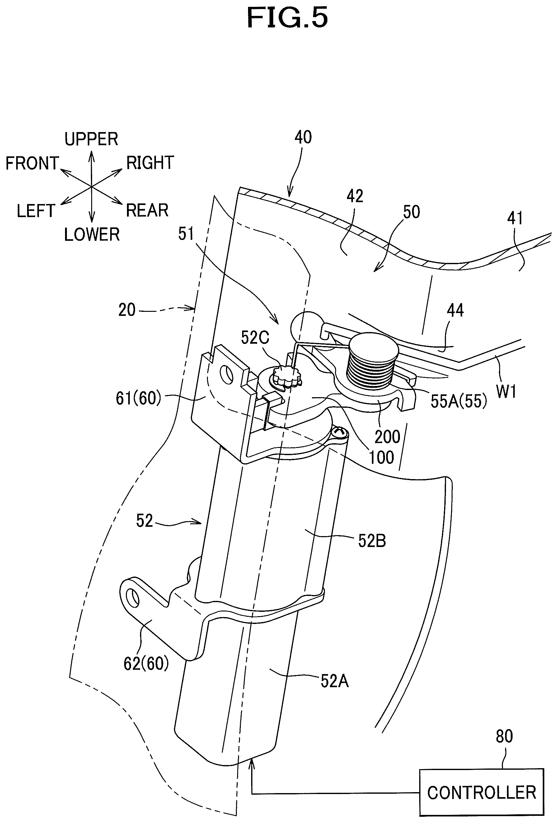 Patent US11780352 Figure 5 – Vehicle seat