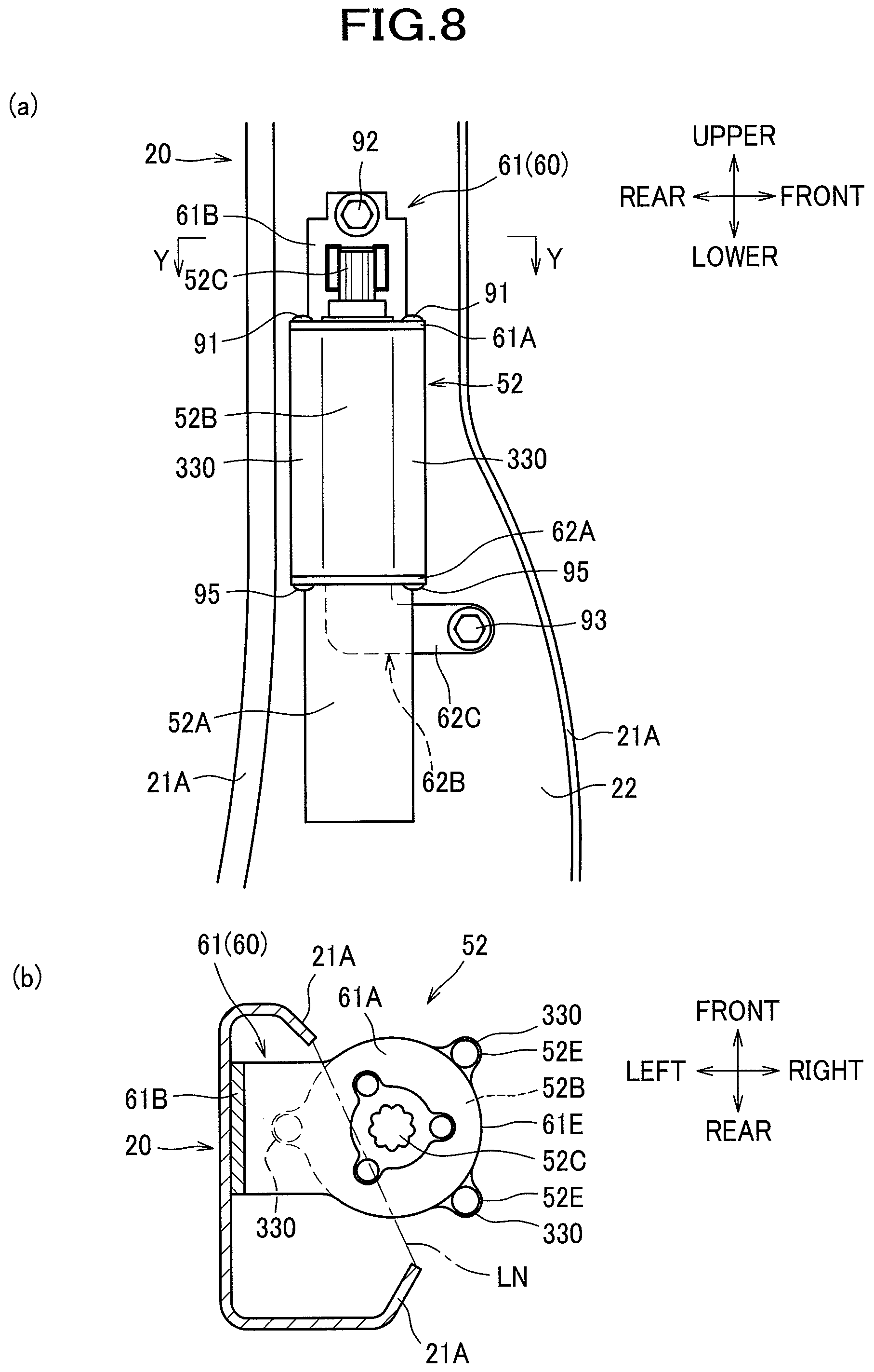 Patent US11780352 Figure 8 – Vehicle seat