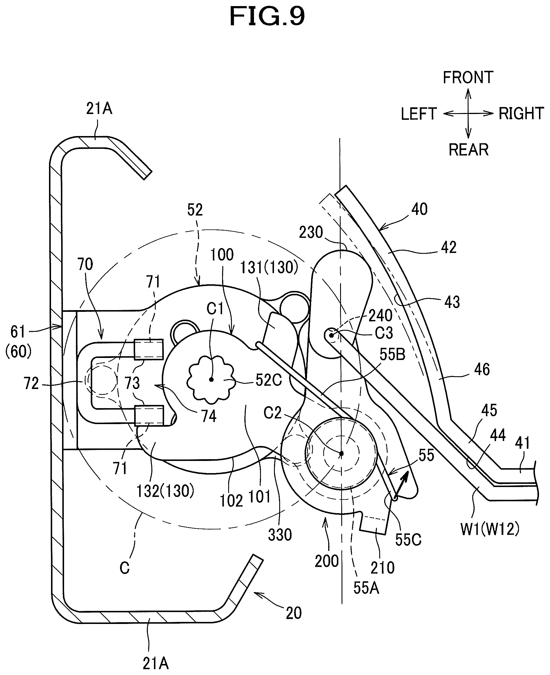 Patent US11780352 Figure 9 – Vehicle seat