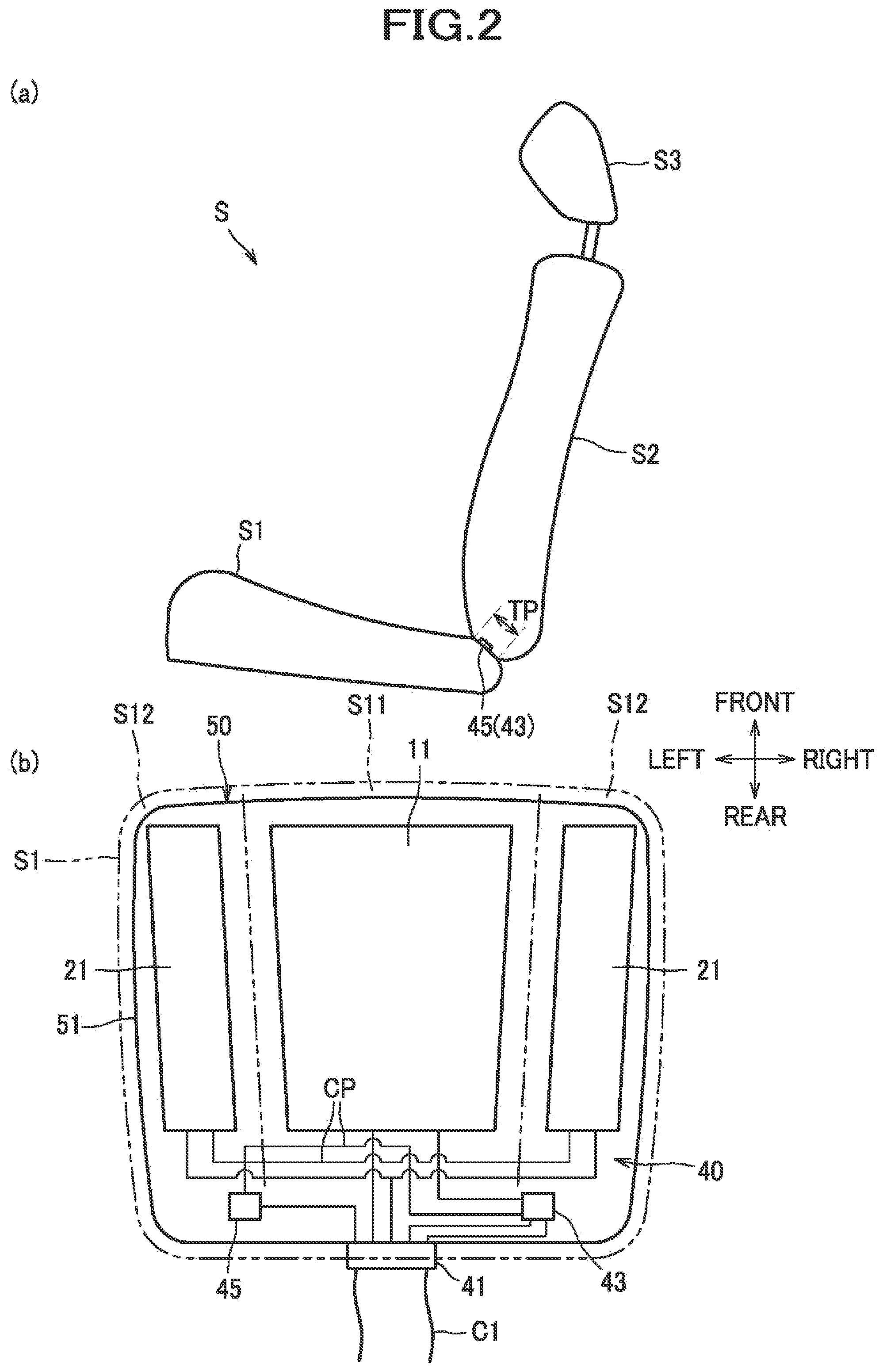 Patent US11780353 Figure 2 – Vehicle seat