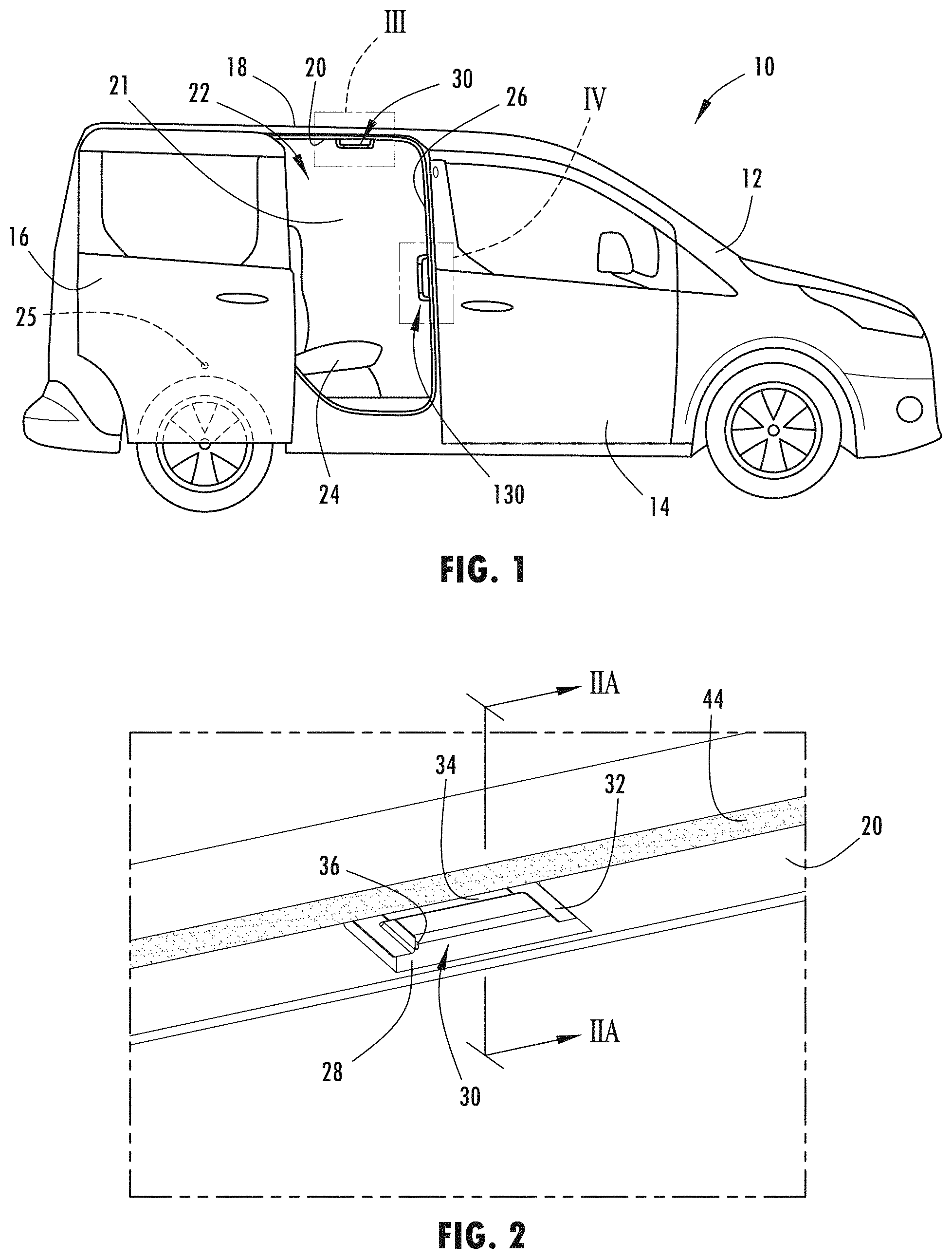 Patent US11780356 — Vehicle having movable assist handle with light device — Figure 1