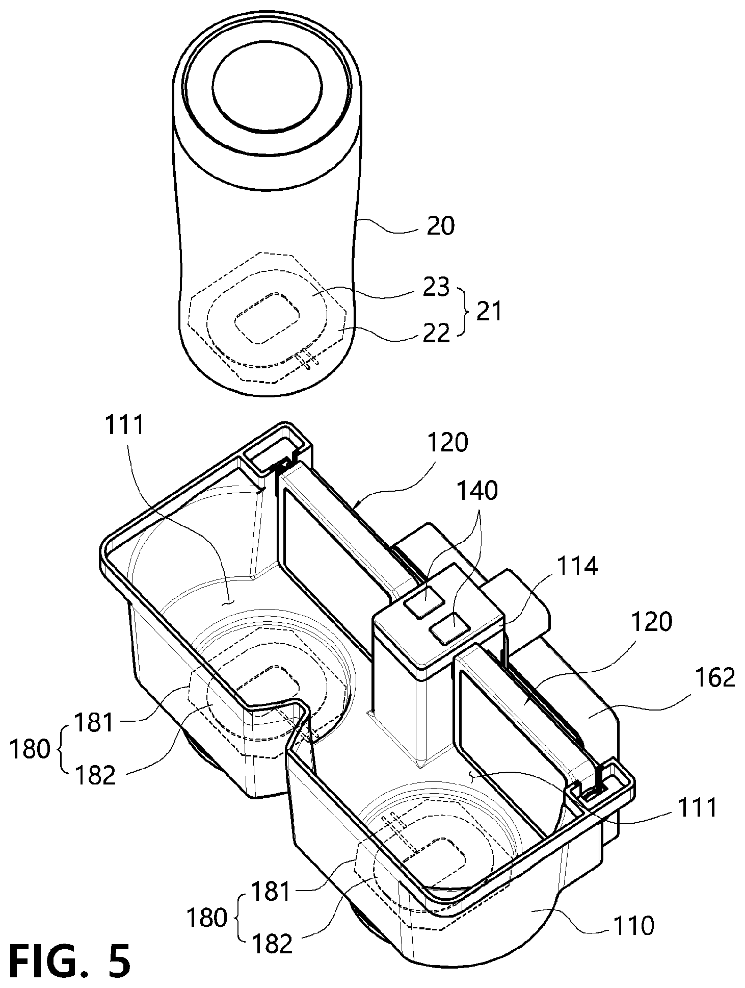 Patent US11780357 Figure 5 – Vehicle cup holder allowing wireless charging