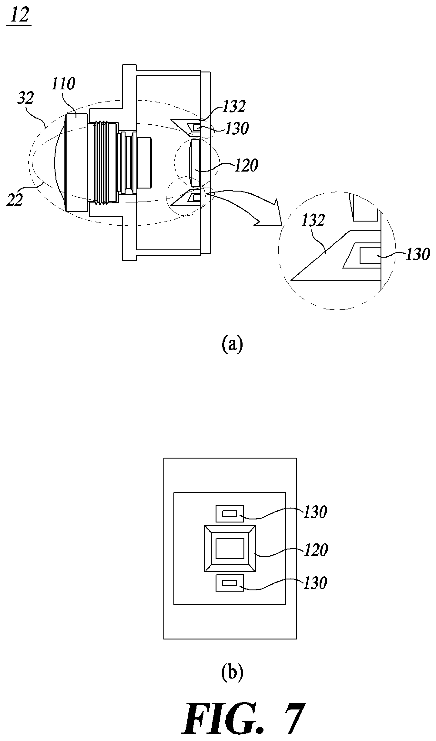 Patent US11780360 Figure 6 – Camera-puddle lamp integrated apparatus and side mirror including the same