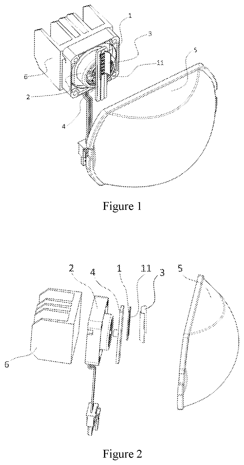 Patent US11780362 Figure 1 – Vehicle having a visible and non-visible lighting projection device with a light source mounted on a rotary actuator