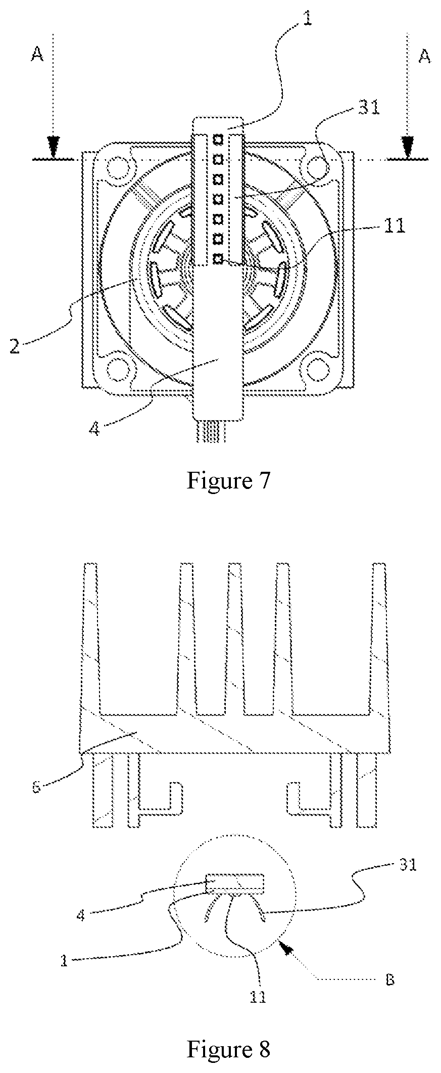 Patent US11780362 Figure 4 – Vehicle having a visible and non-visible lighting projection device with a light source mounted on a rotary actuator