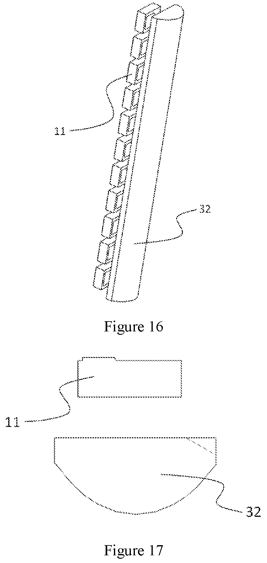 Patent US11780362 Figure 8 – Vehicle having a visible and non-visible lighting projection device with a light source mounted on a rotary actuator