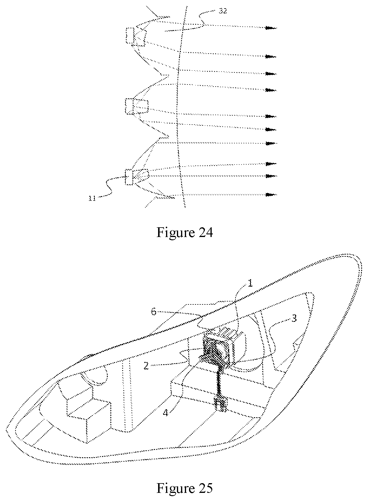 Patent US11780362 Figure 12 – Vehicle having a visible and non-visible lighting projection device with a light source mounted on a rotary actuator