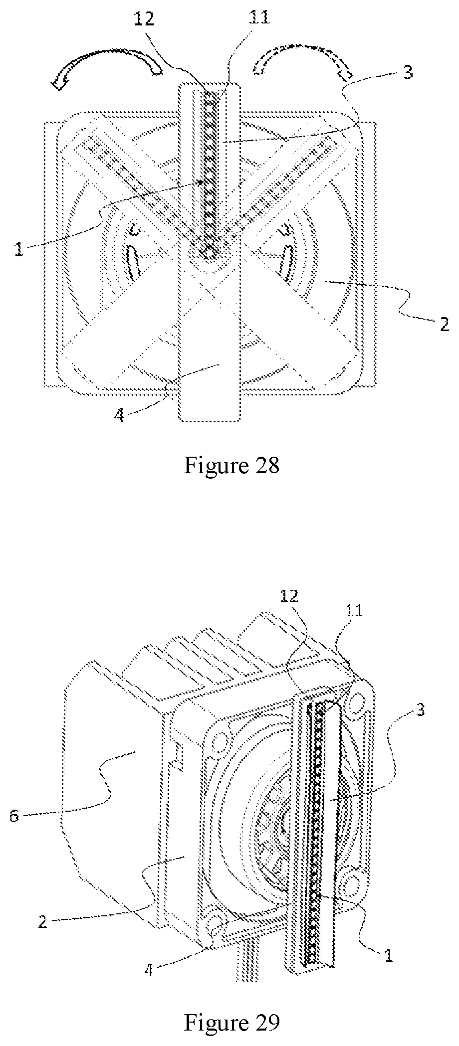 Patent US11780362 Figure 14 – Vehicle having a visible and non-visible lighting projection device with a light source mounted on a rotary actuator