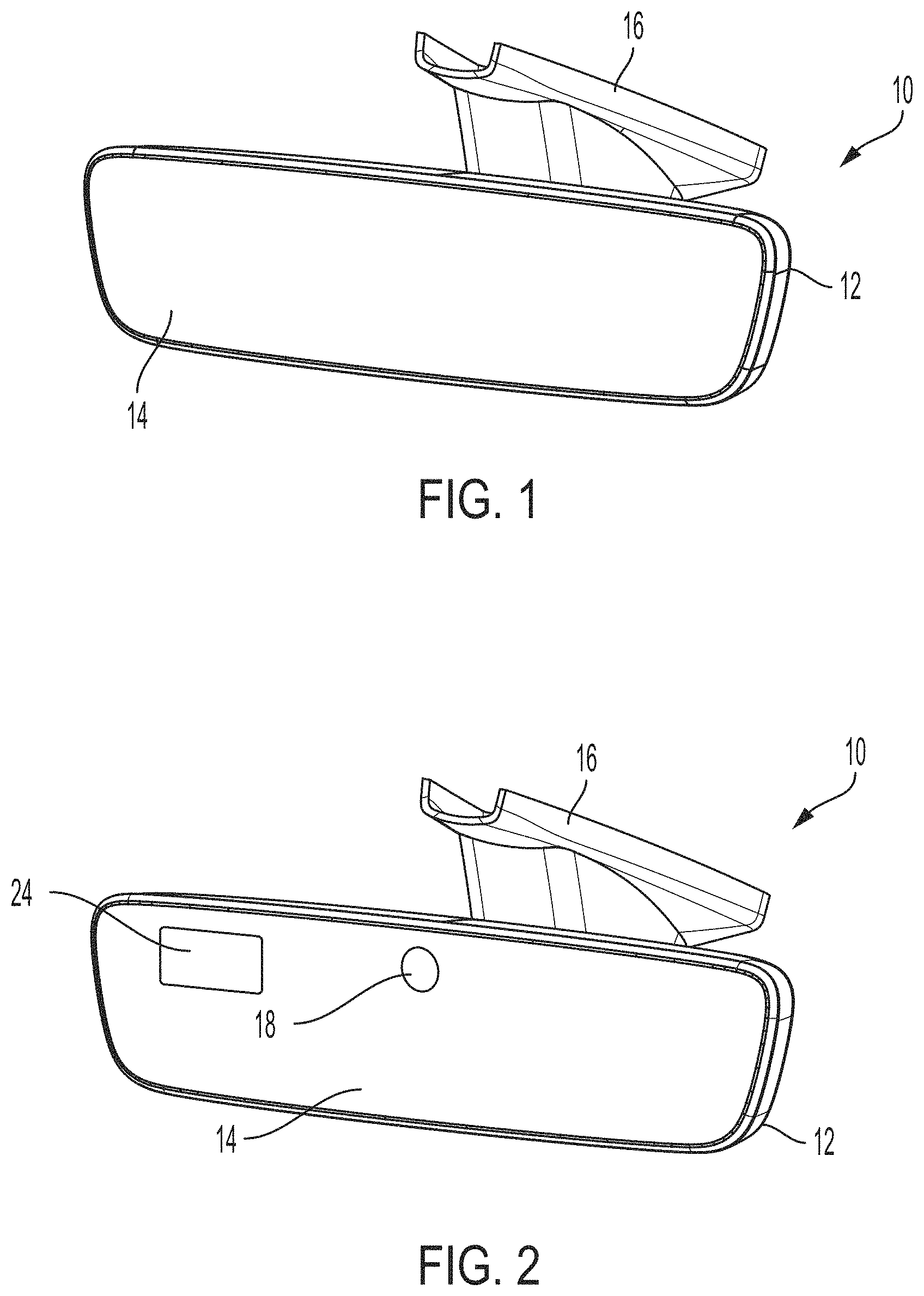 Patent US11780372 Figure 1 – Vehicular driver monitoring system with driver monitoring camera and near IR light emitter at interior rearview mirror assembly