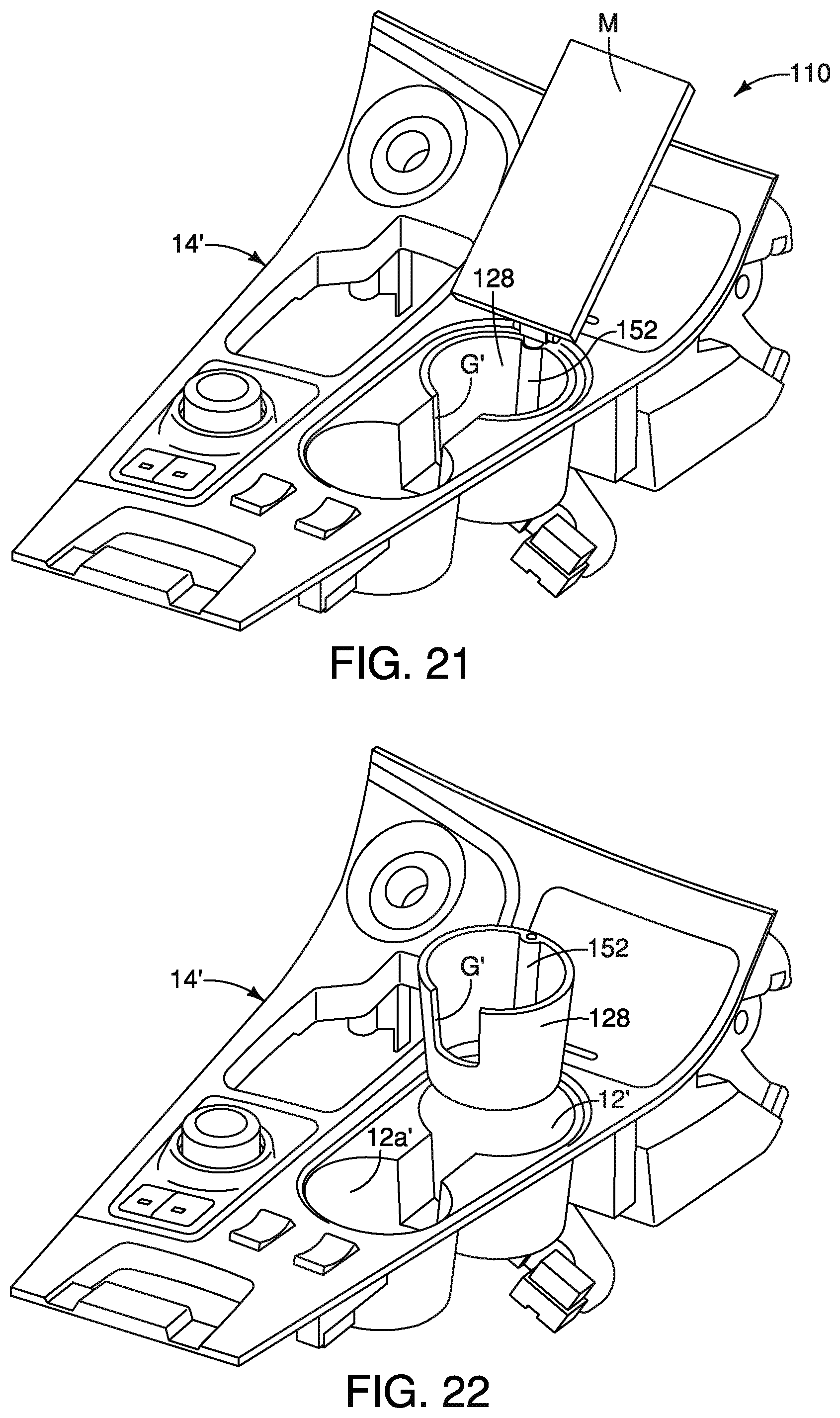 Patent US11780374 Figure 10 – Vehicle mobile device holder assembly