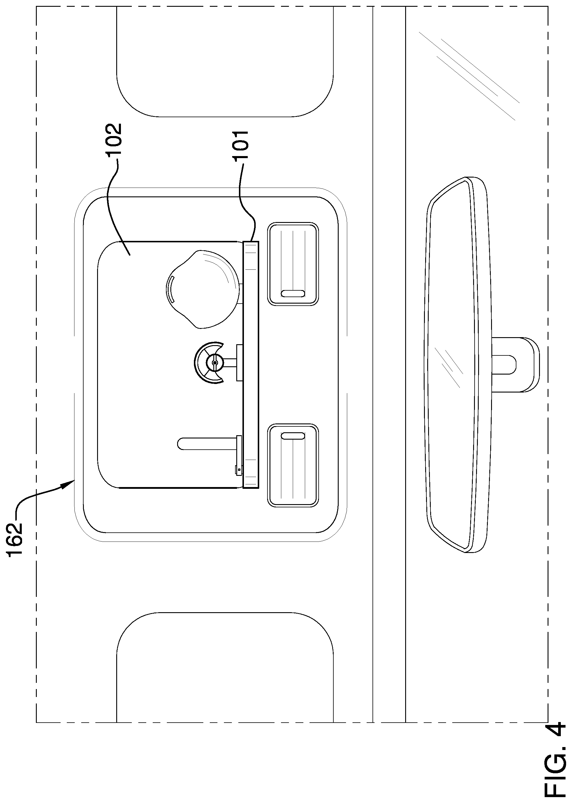 Patent US11780376 Figure 4 – Vehicular sanitary product dispenser