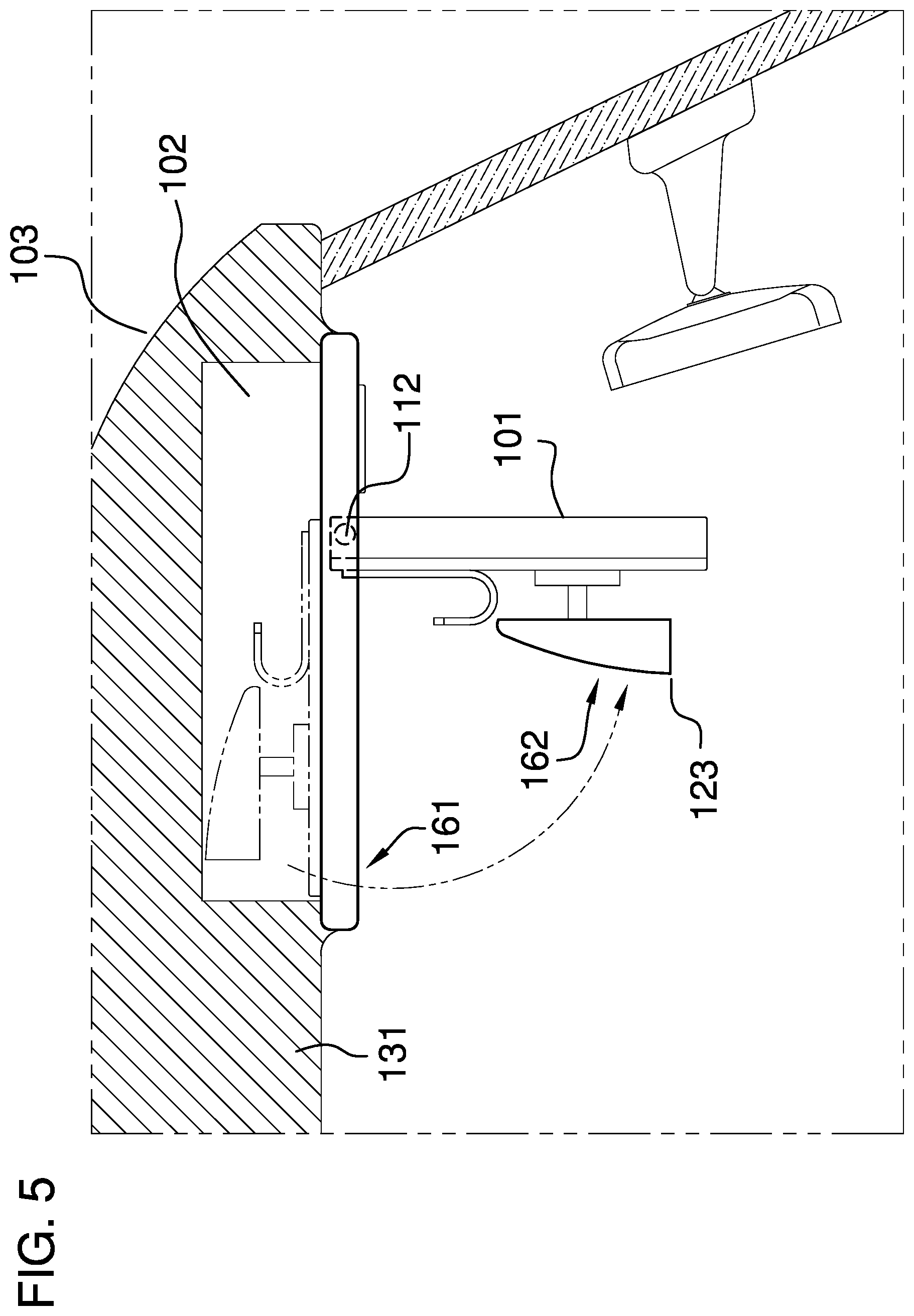 Patent US11780376 Figure 5 – Vehicular sanitary product dispenser