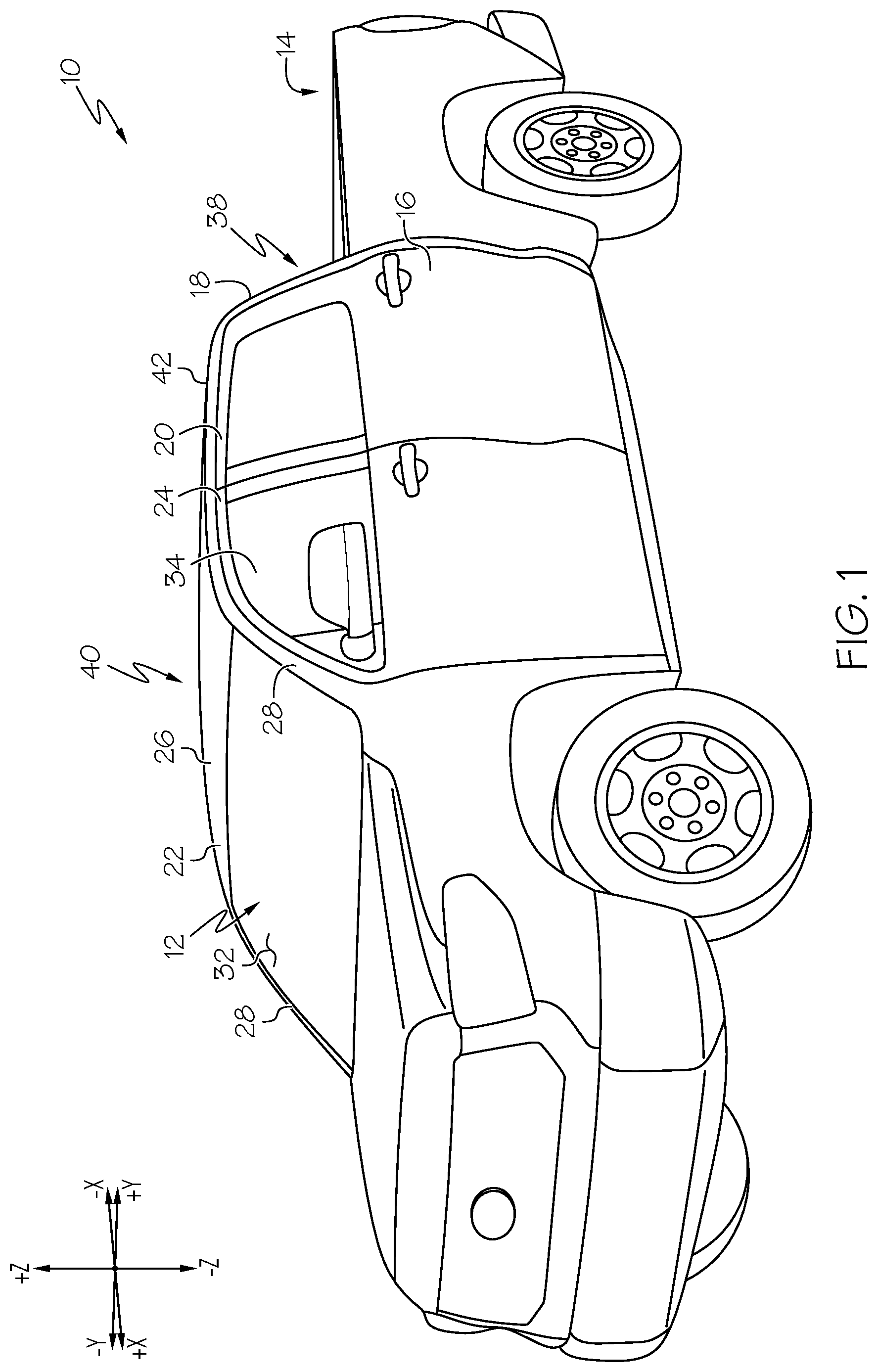 Patent US11780377 Figure 1 – Mounting brackets packaged within roof ditch channels of vehicles