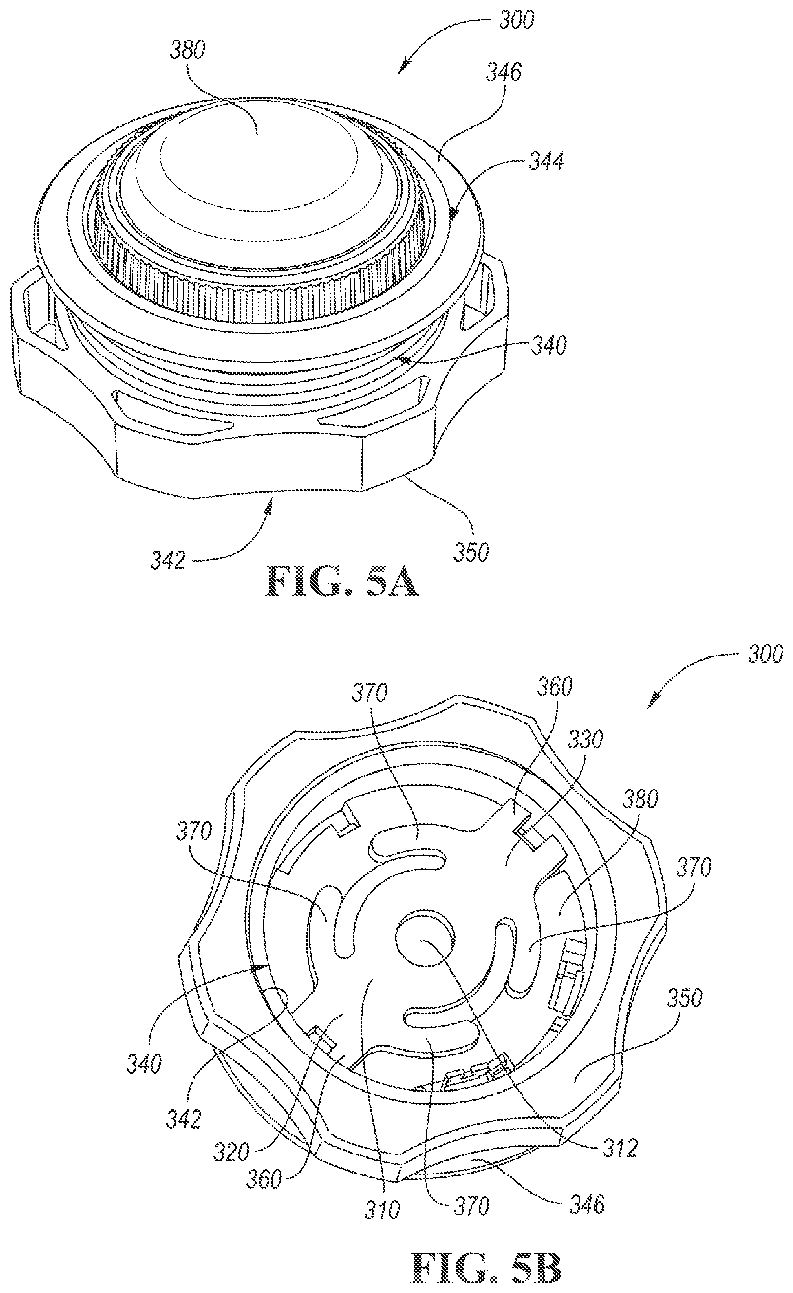 Patent US11780378 Figure 5 – Tweeter flush, surface, and starfish mount installation