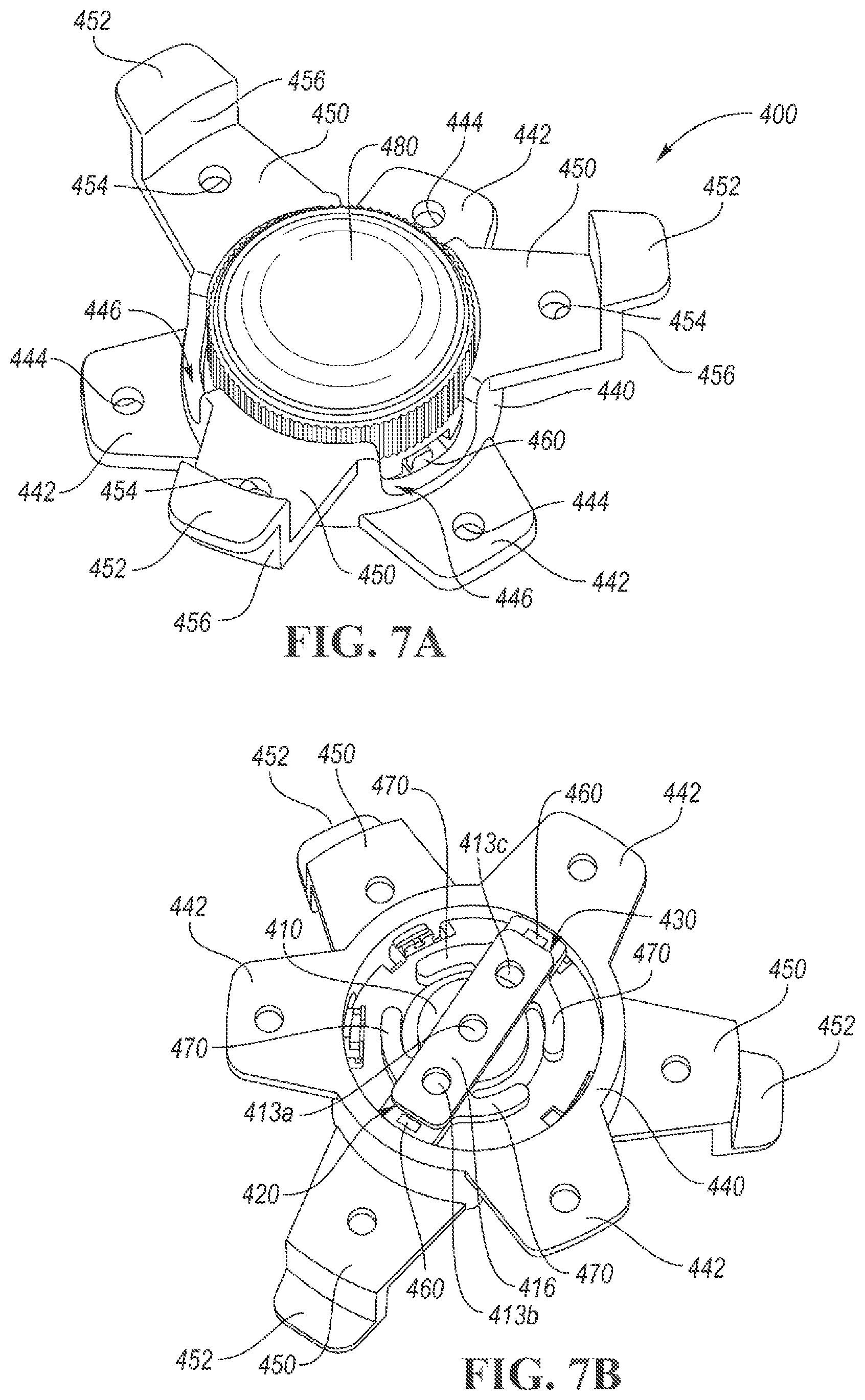 Patent US11780378 Figure 7 – Tweeter flush, surface, and starfish mount installation