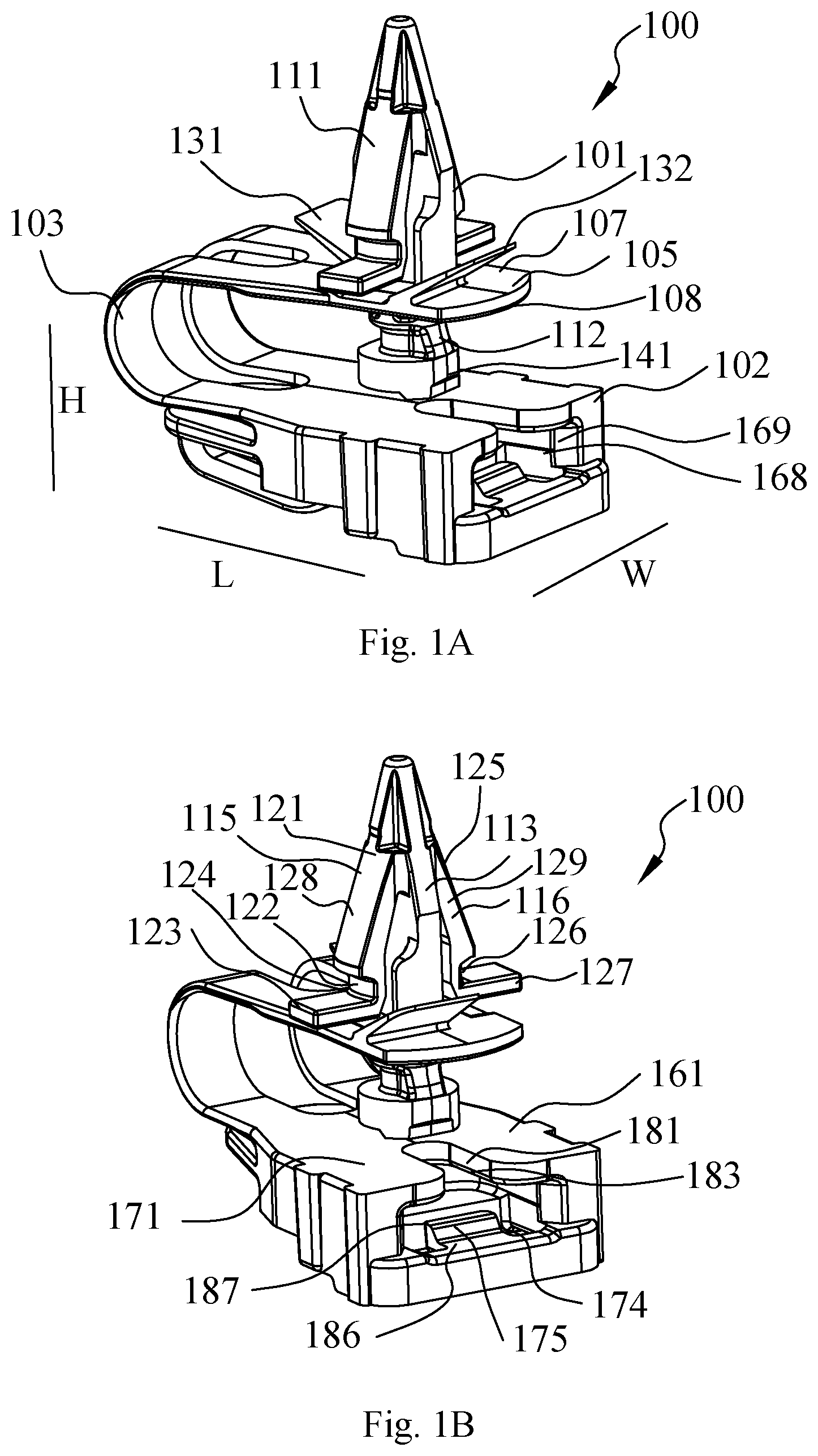 Patent US11780383 Figure 1 – Fastener