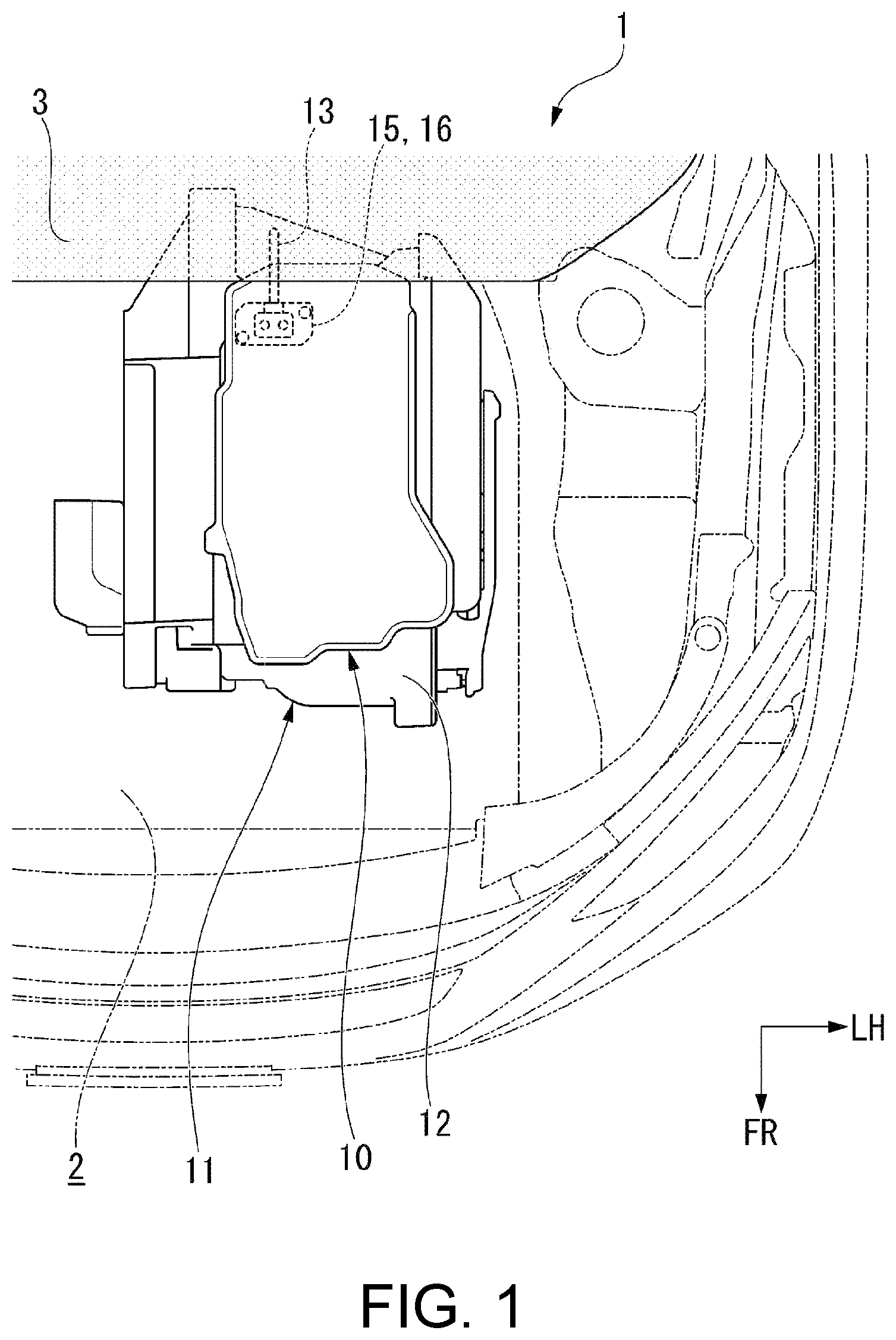 Patent US11780386 Figure 1 – Cable connection structure of power control unit