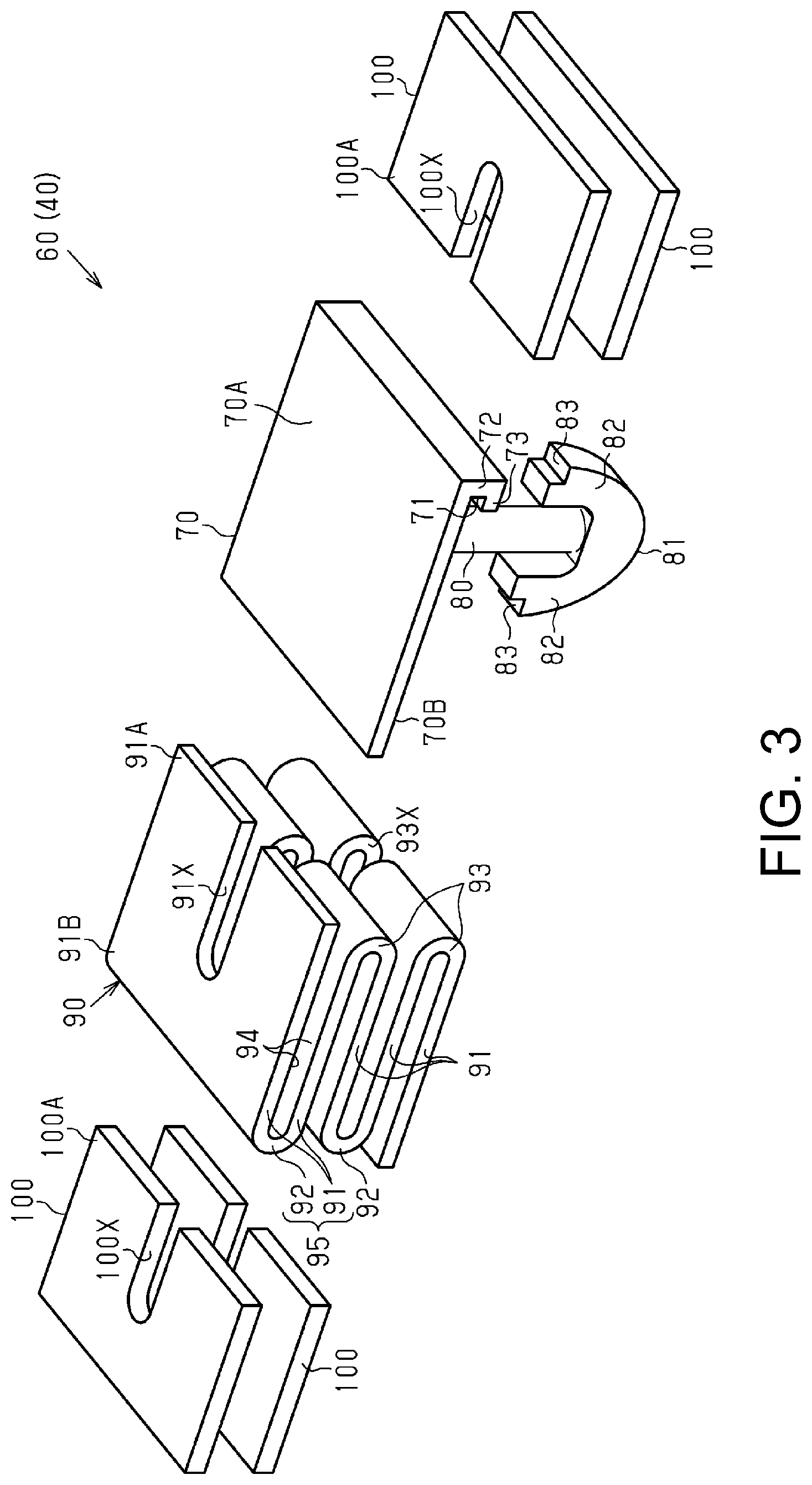 Patent US11780387 Figure 3 – Clamp and clamp-equipped wire harness