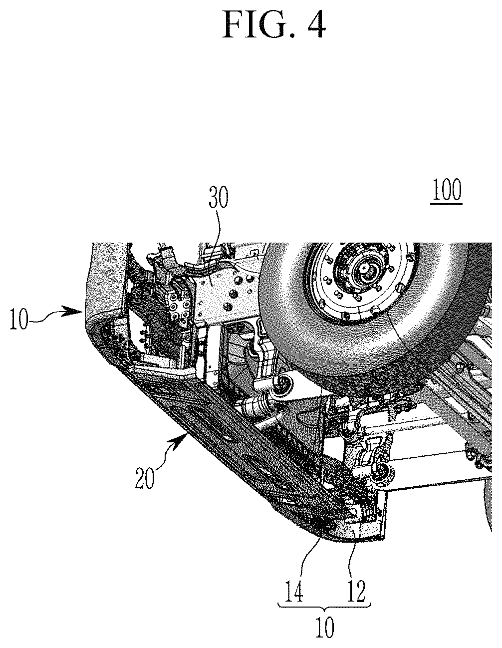 Patent US11780391 Figure 4 – Under-protector fastening structure of vehicle