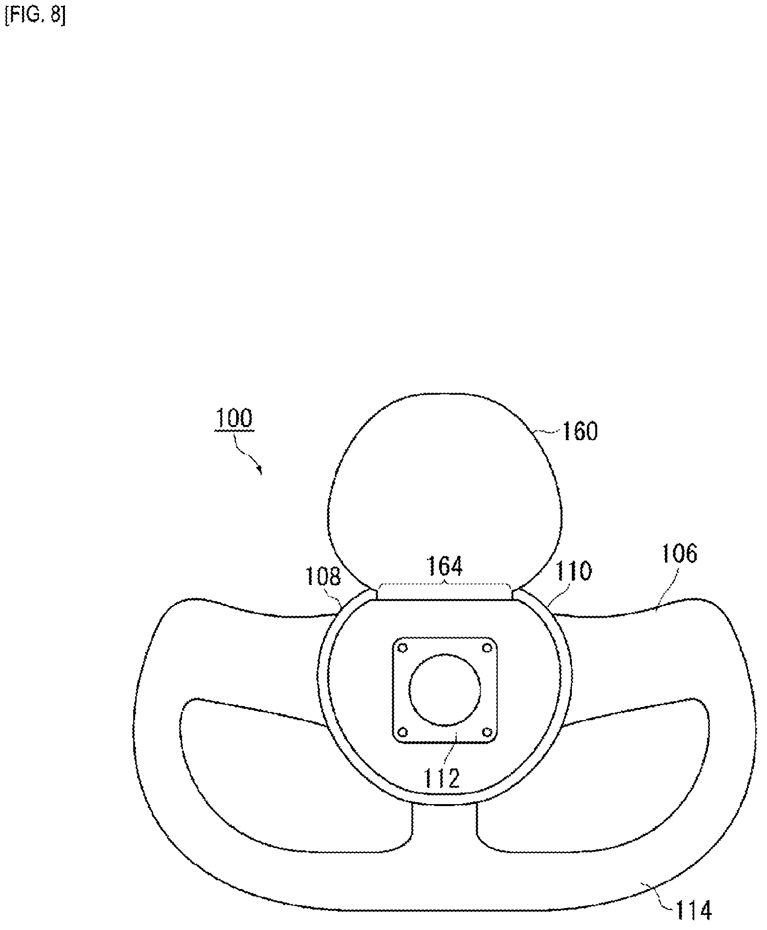 Patent US11780395 Figure 8 – Airbag device for driver's seat