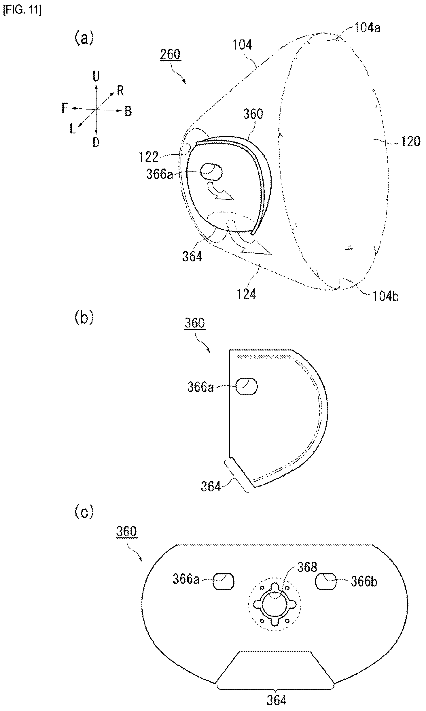 Patent US11780395 Figure 11 – Airbag device for driver's seat