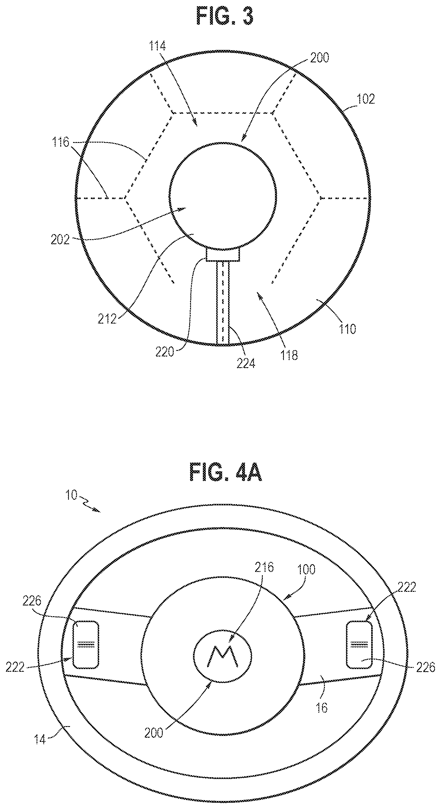 Patent US11780399 Figure 2 – Emblem assembly in airbag cover