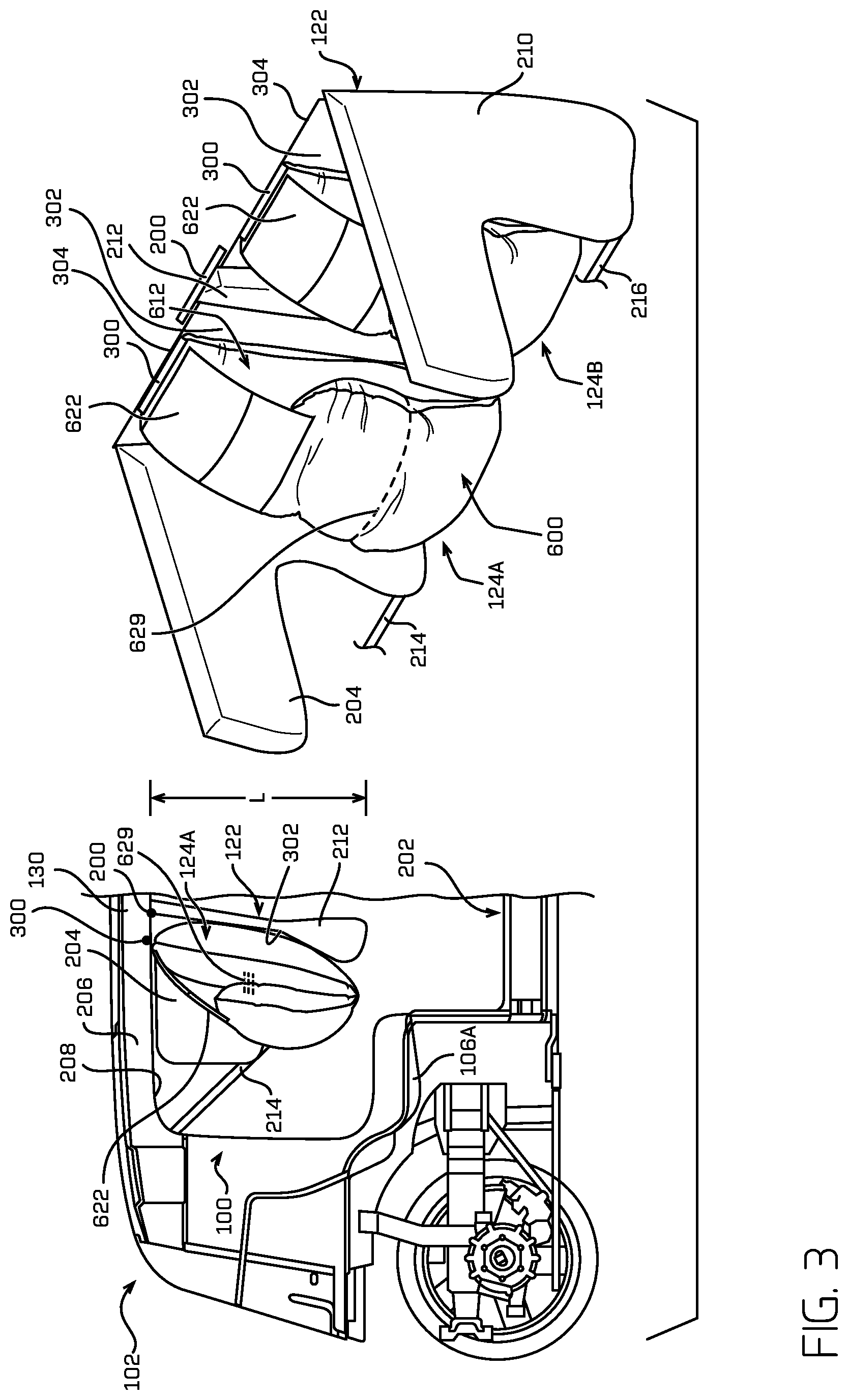 Patent US11780401 Figure 3 – Vehicle occupant protection systems having frictionally engaging tether