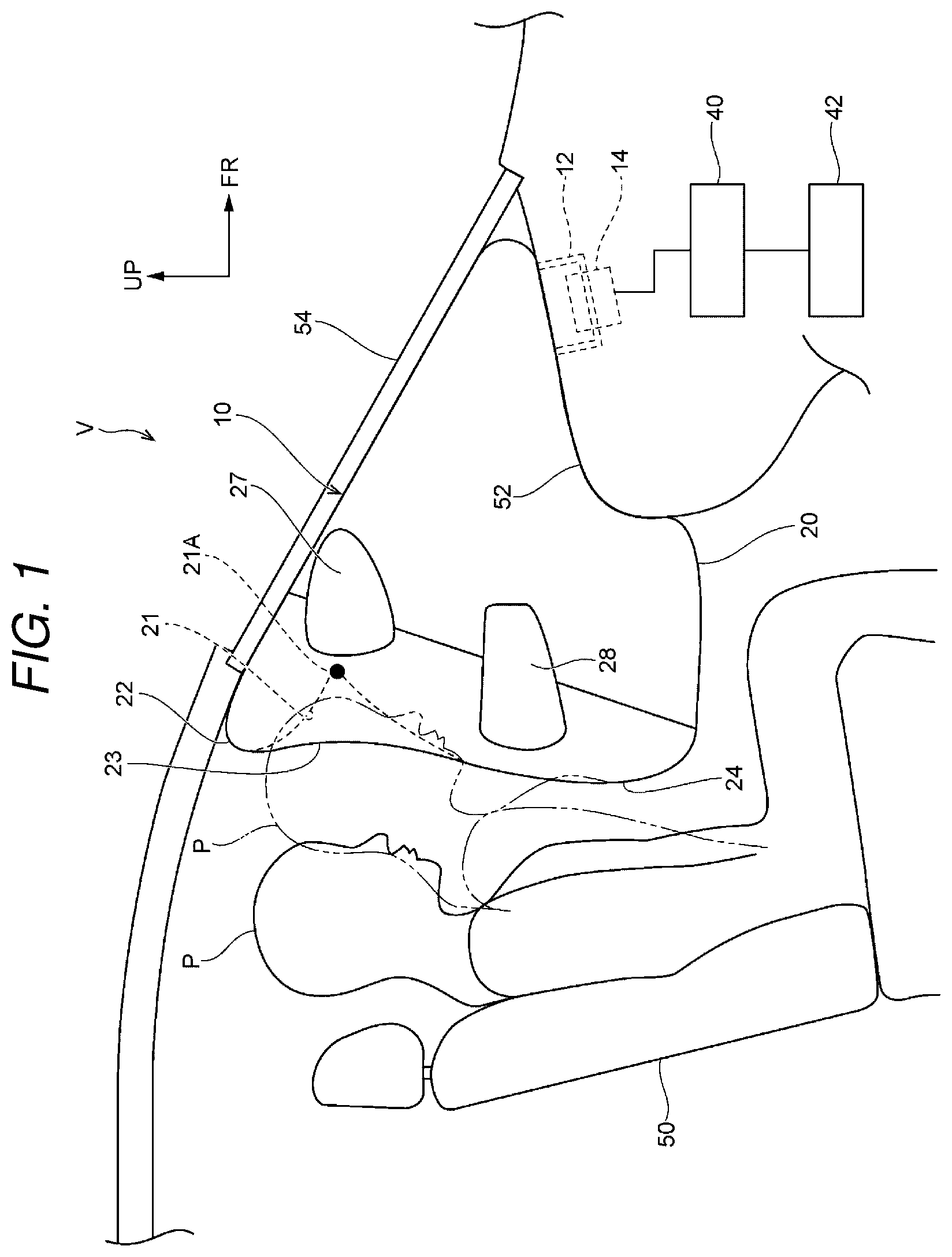 Patent US11780402 Figure 1 – Airbag apparatus for vehicle