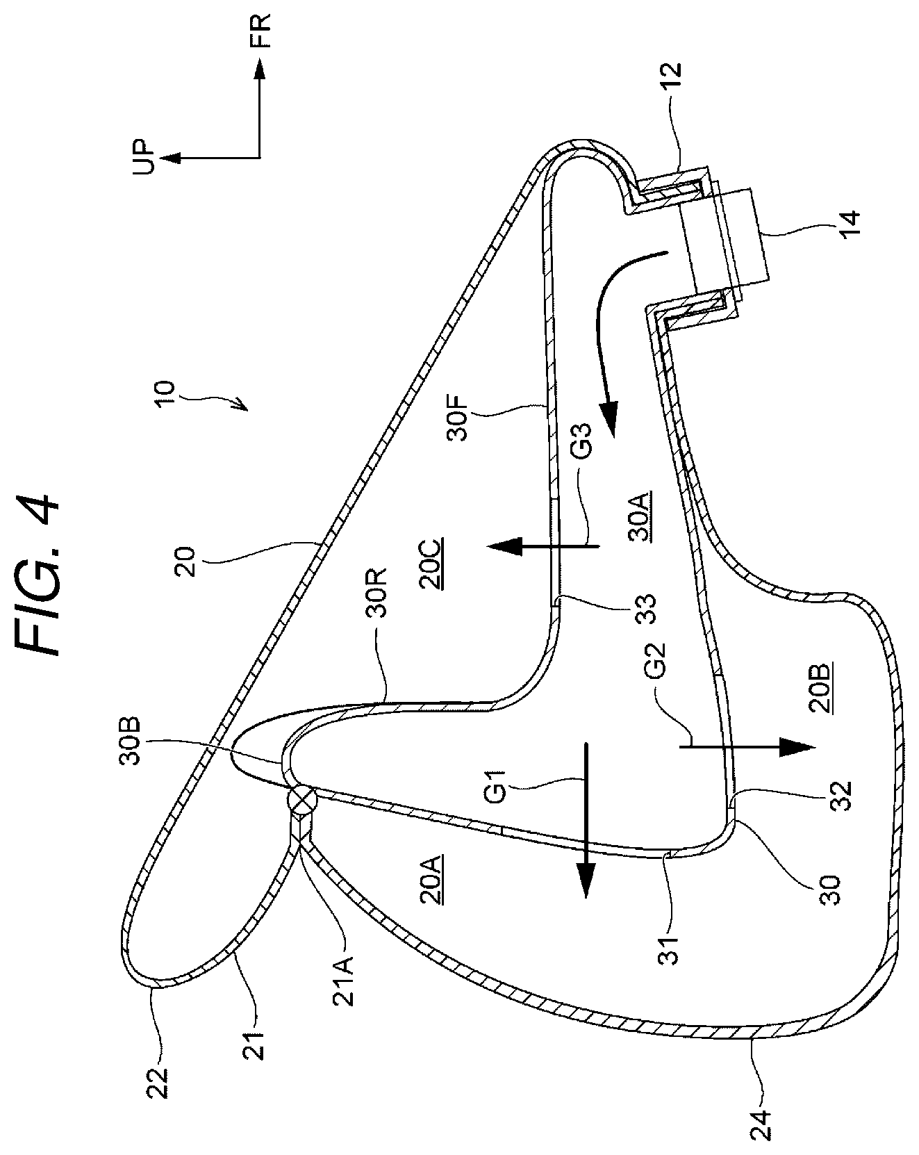 Patent US11780402 Figure 4 – Airbag apparatus for vehicle