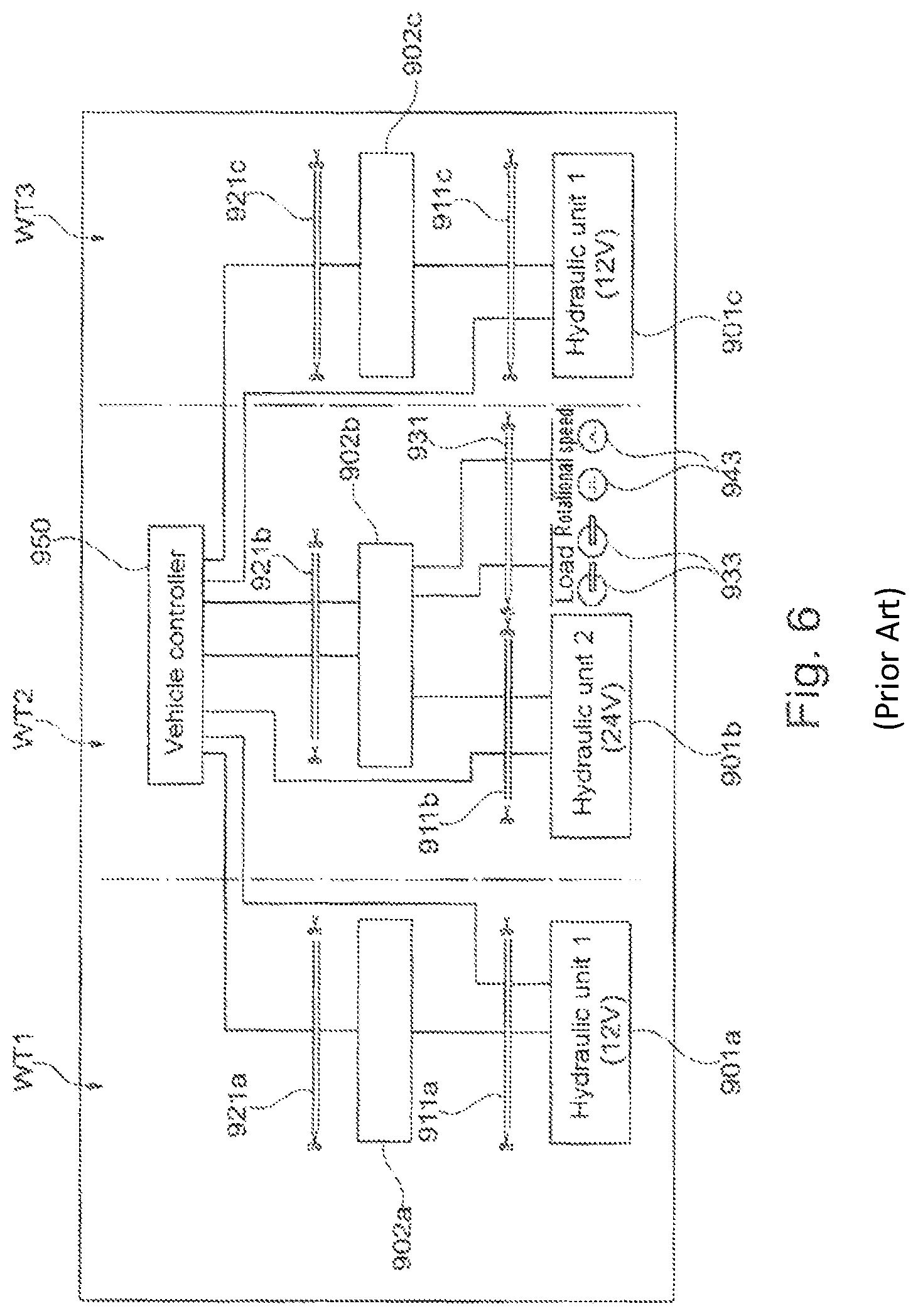Patent US11780420 Figure 6 – Modular hydraulic braking system and a method for data transmission for a rail vehicle