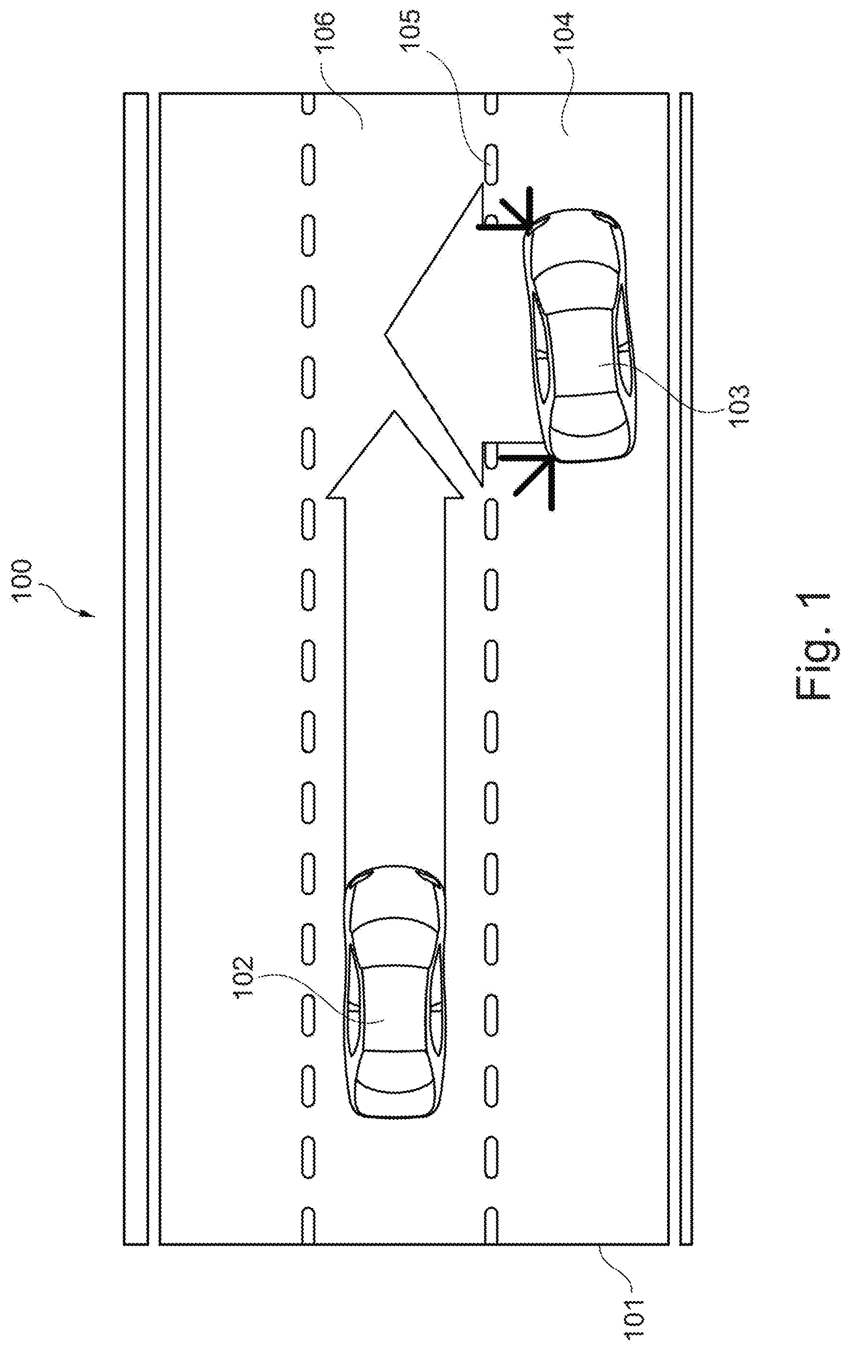 Patent US11780434 — Lane change intention estimation of a vehicle — Figure 1