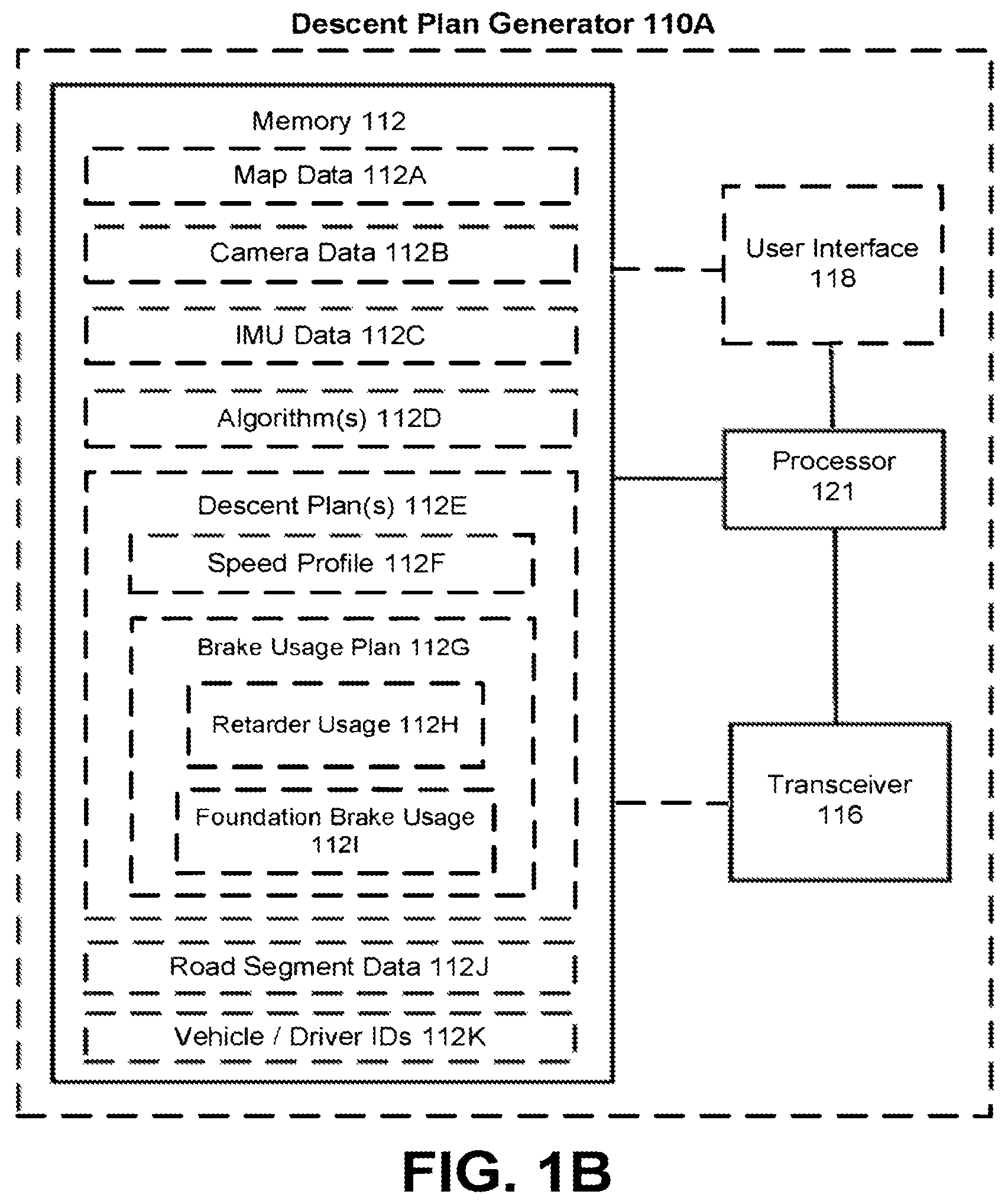 Patent US11780440 Figure 2 – Methods and apparatus for automated speed selection and retarder application in downhill driving of an autonomous tractor trailer